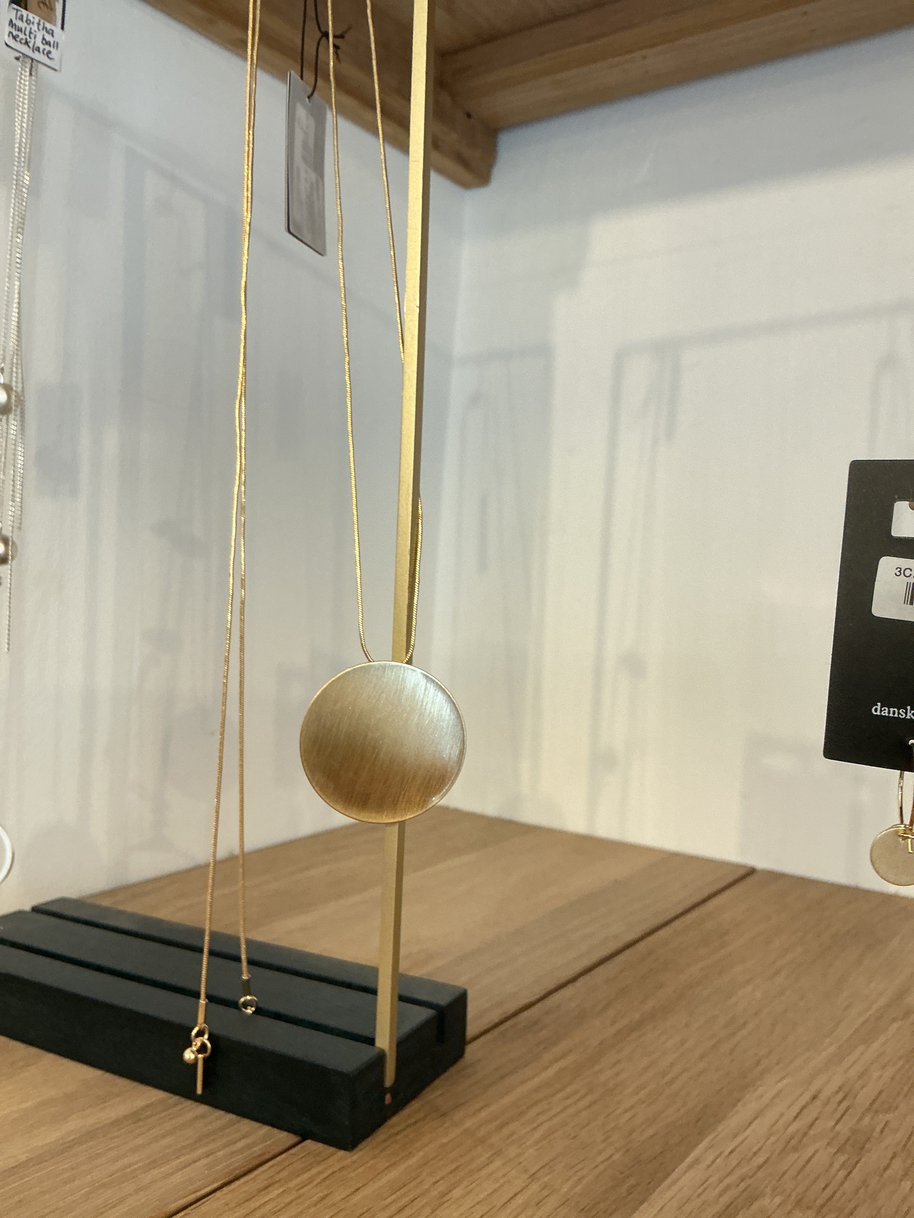 Dansk Theia Adjustable Mega Circle Necklace in Gold Plate