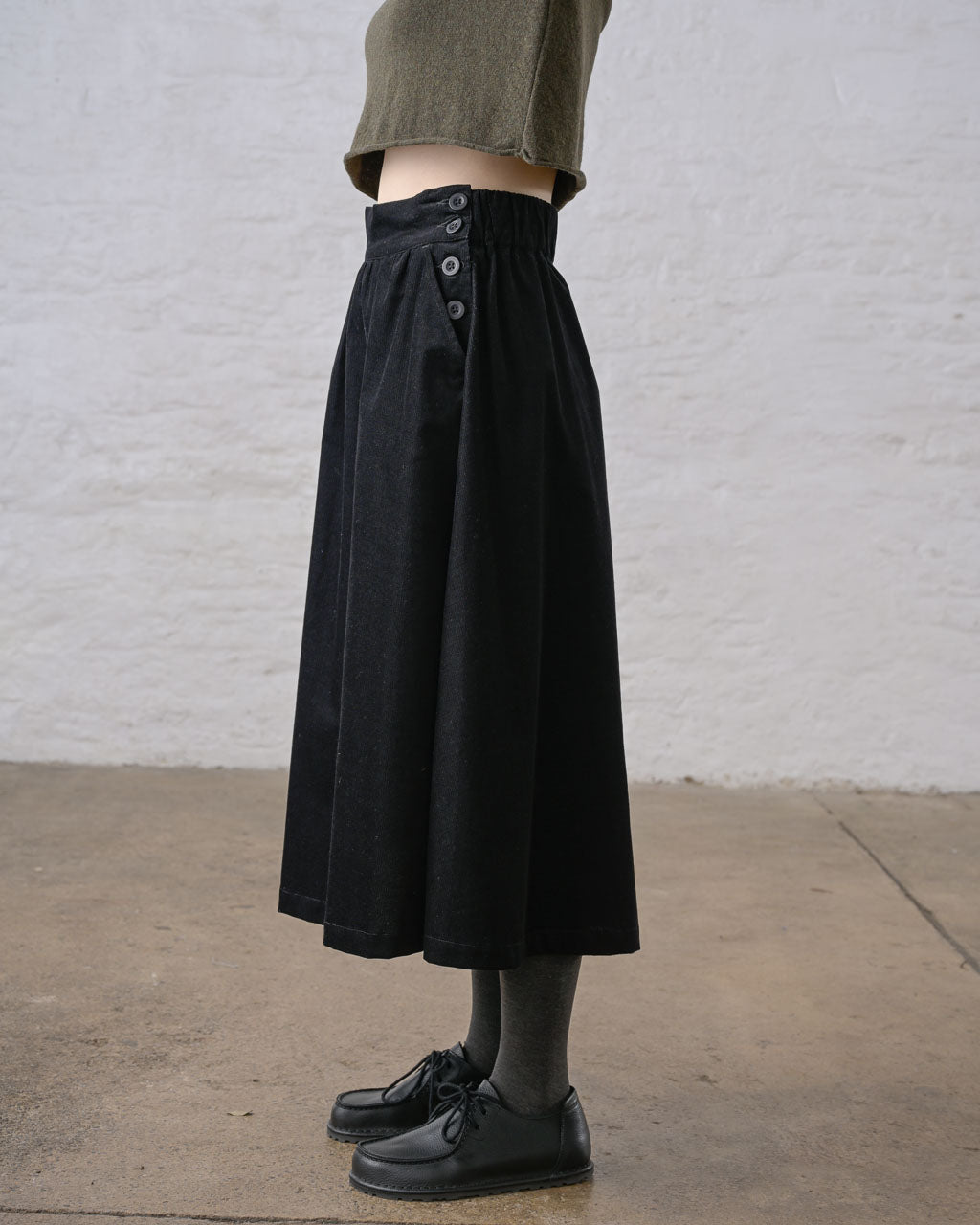 Dawn Skirt in Black NeedleCord
