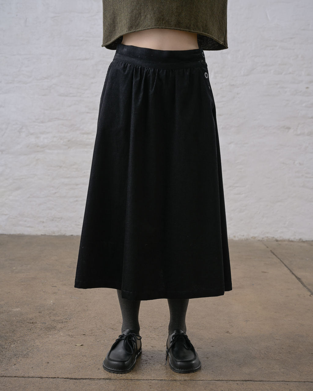 Dawn Skirt in Black NeedleCord