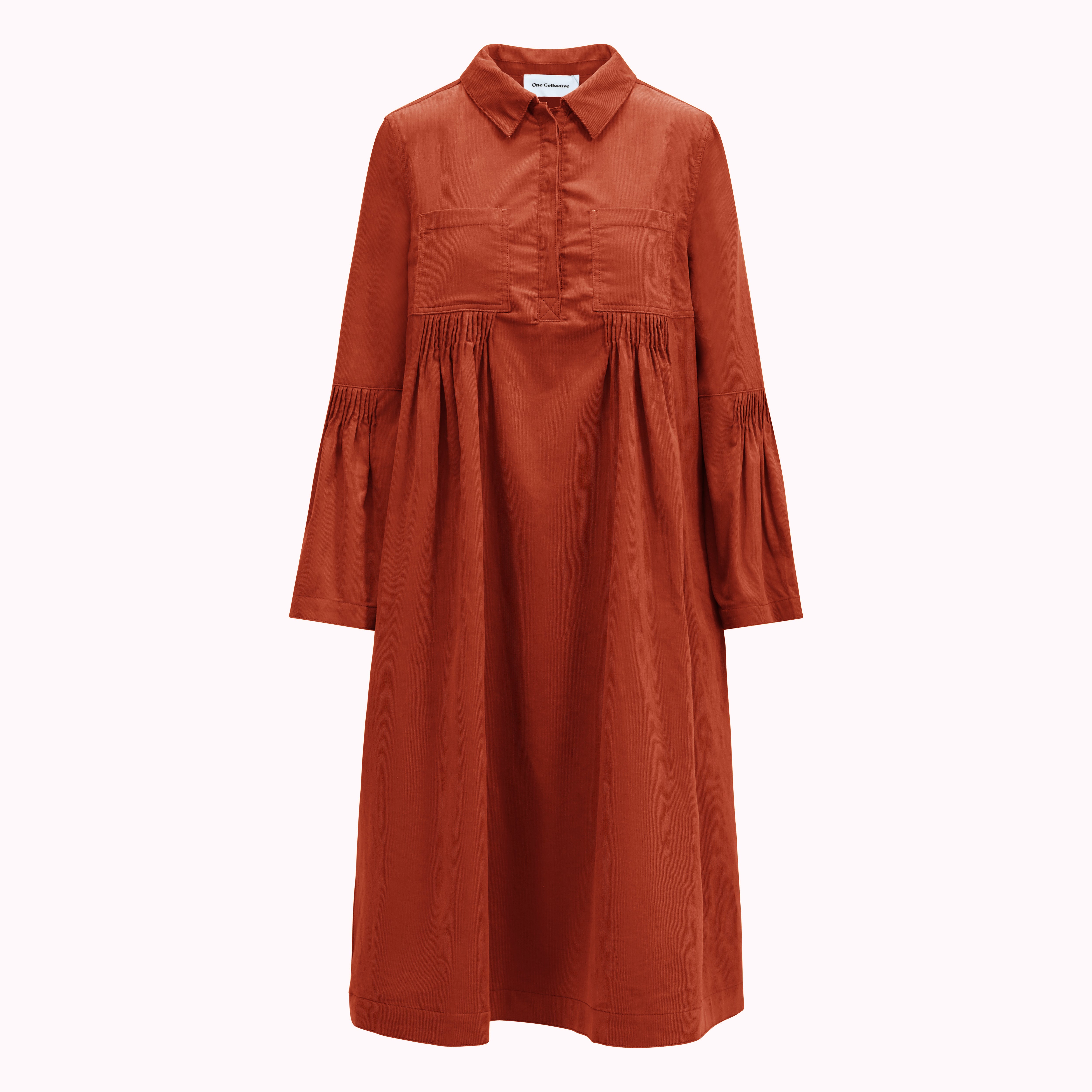 MALAWI 100% Cotton Needlecord Dress in Spice