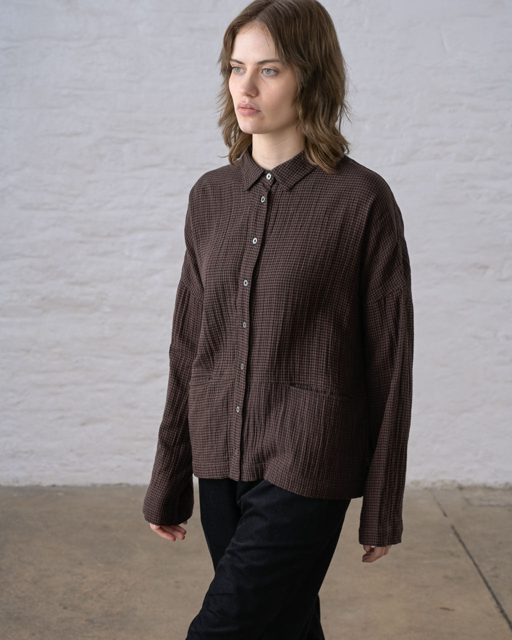 Anya blouse in Little Cocoa Check