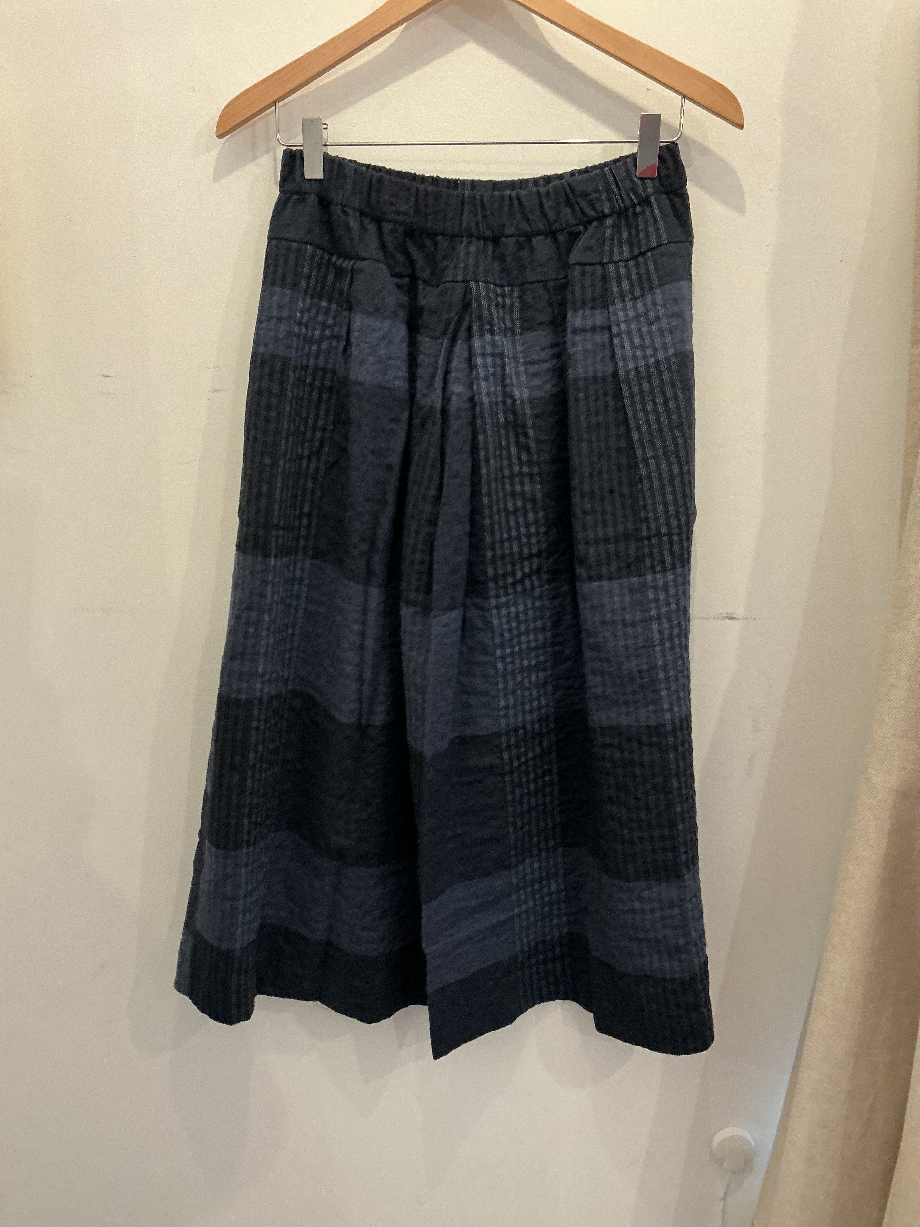 Pesci 100% Soft Cotton Skirt in Dark Blue Check