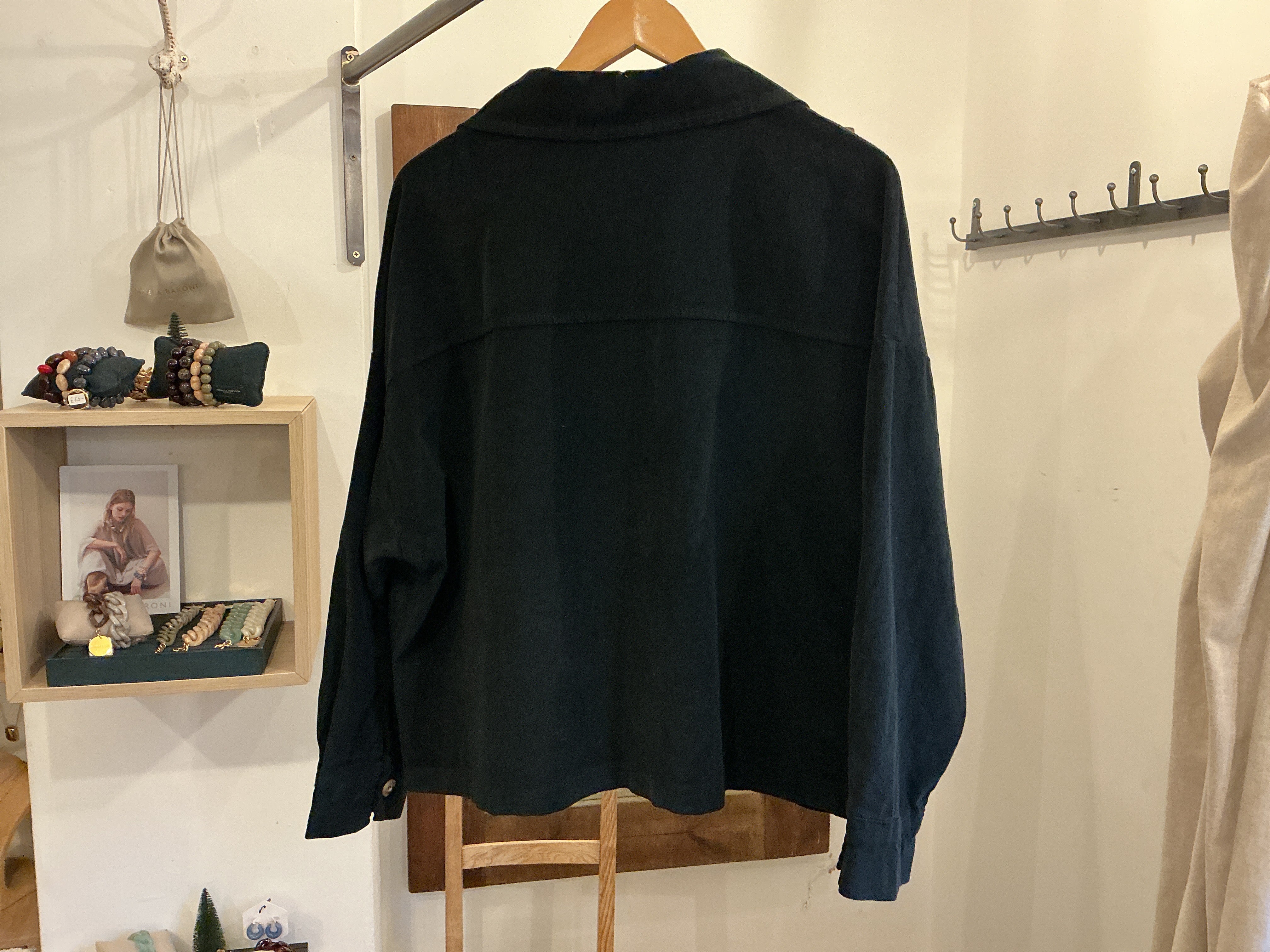 Zita Oversize Utility Jacket in Jet Black