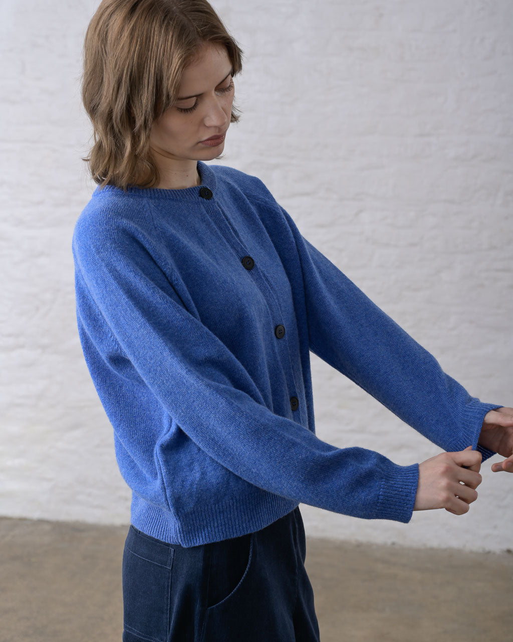 Lottie Aran Cardigan in River