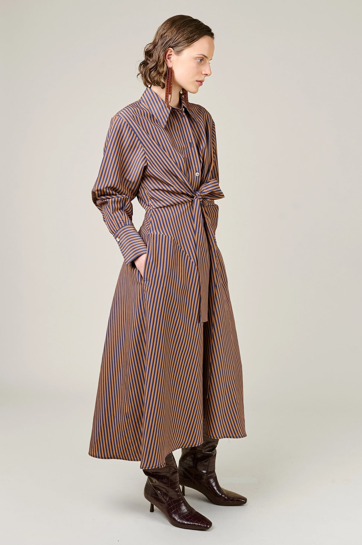 Alara Tie Front Shirt Dress