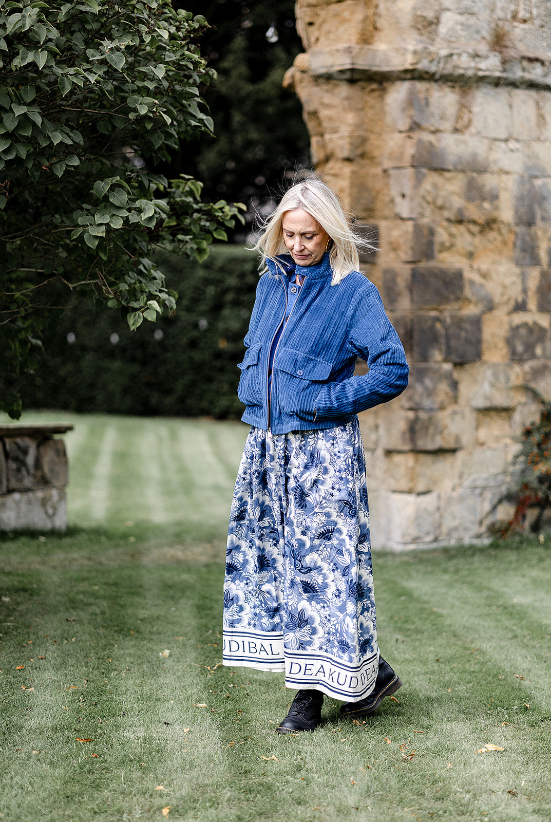 100% Cotton Edda Skirt in Paradise Space