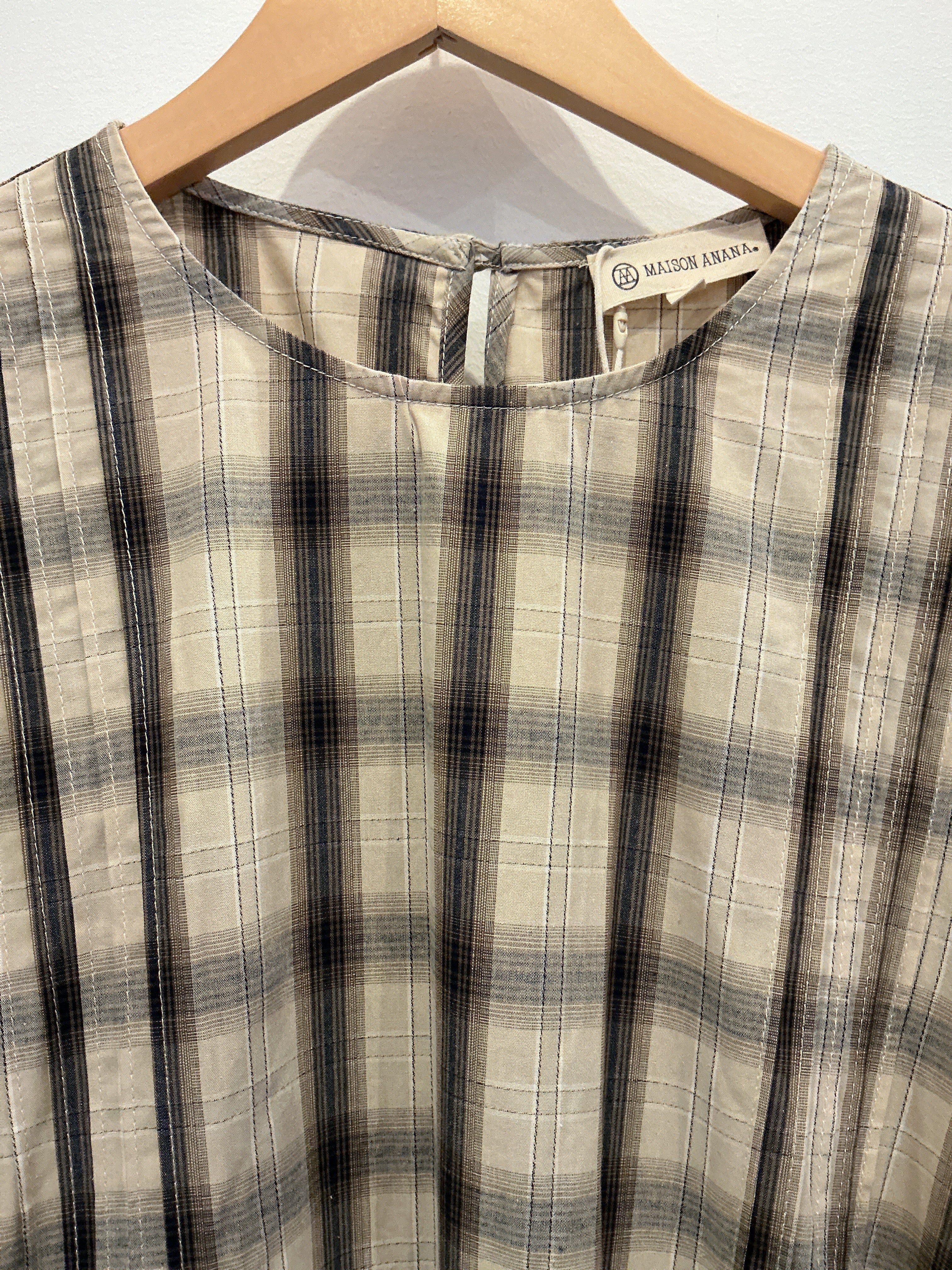 Chainez Dress in Beige Check