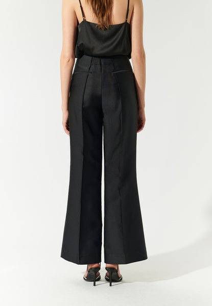 Silk Taffetta Trousers in Black