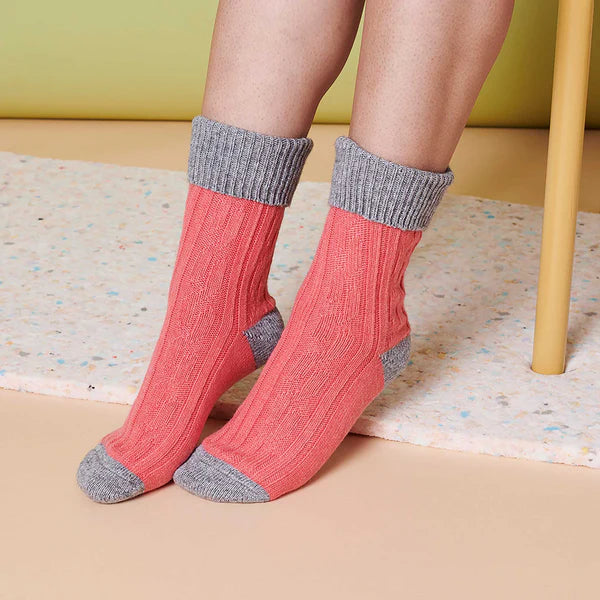 Cashmere Blend Socks in Soft Grey
