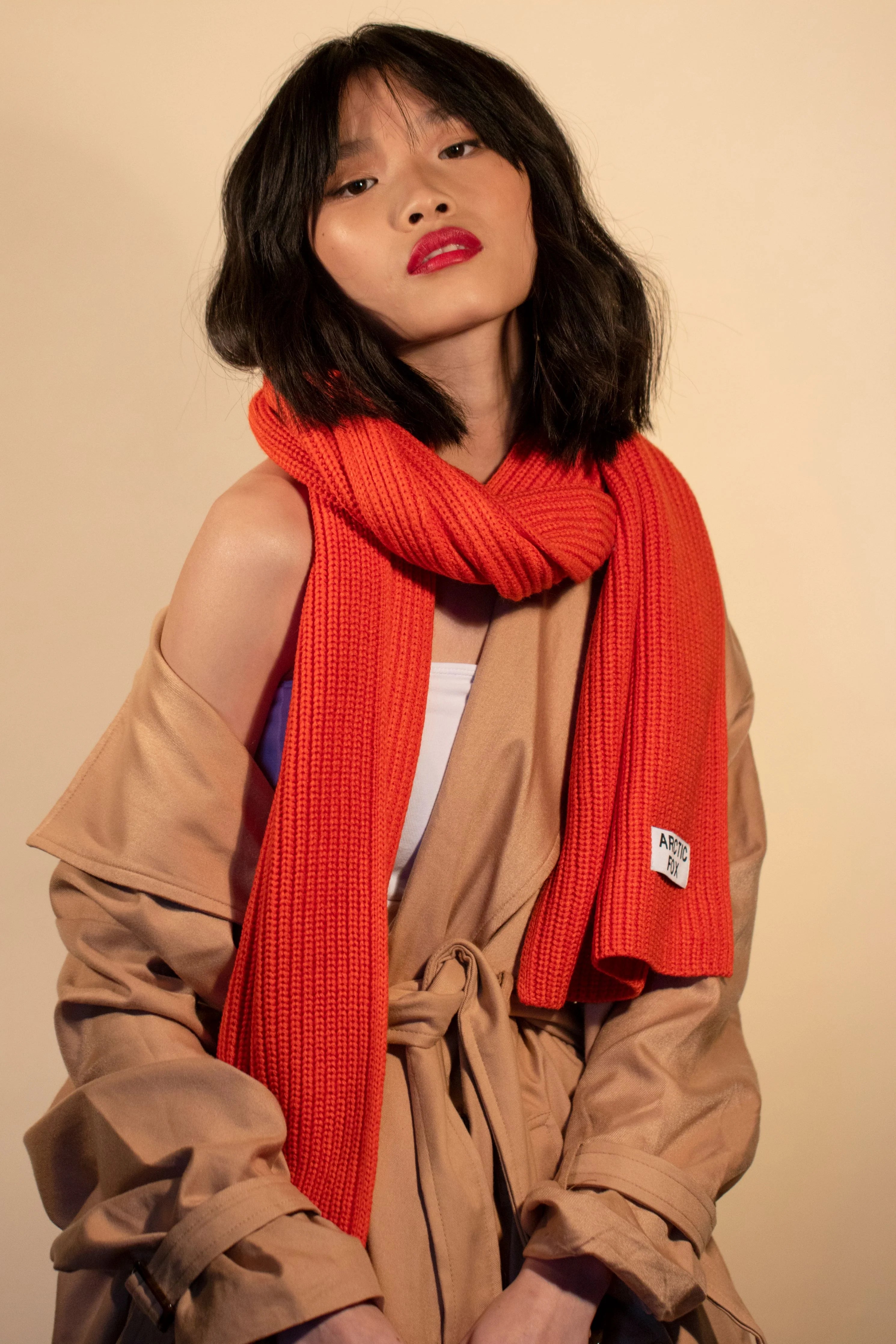 The Recycled Bottle Scarf in Sunkissed Coral