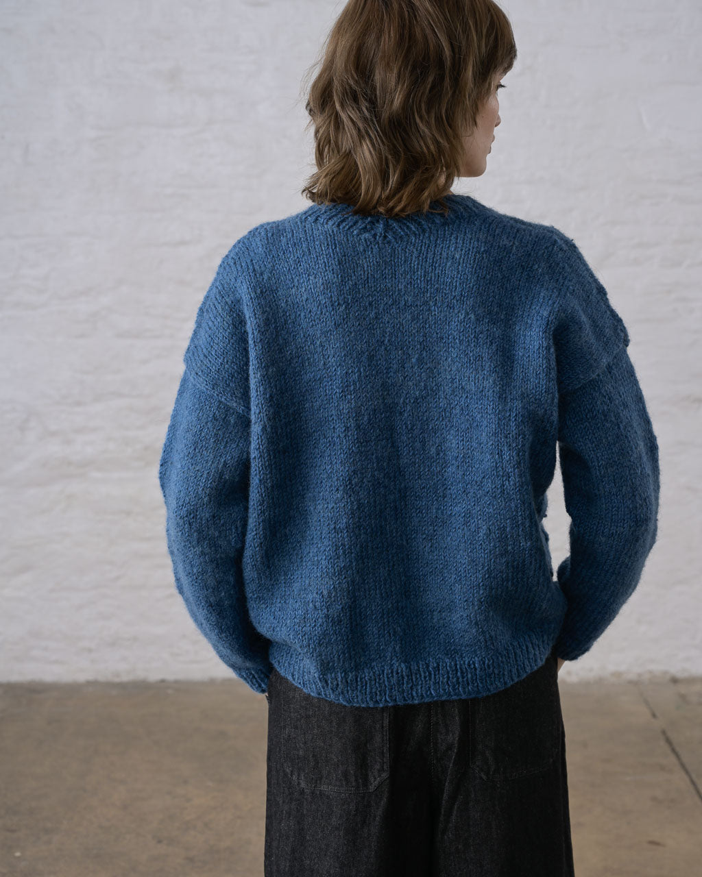 Grace Open Cardigan in Workwear blue