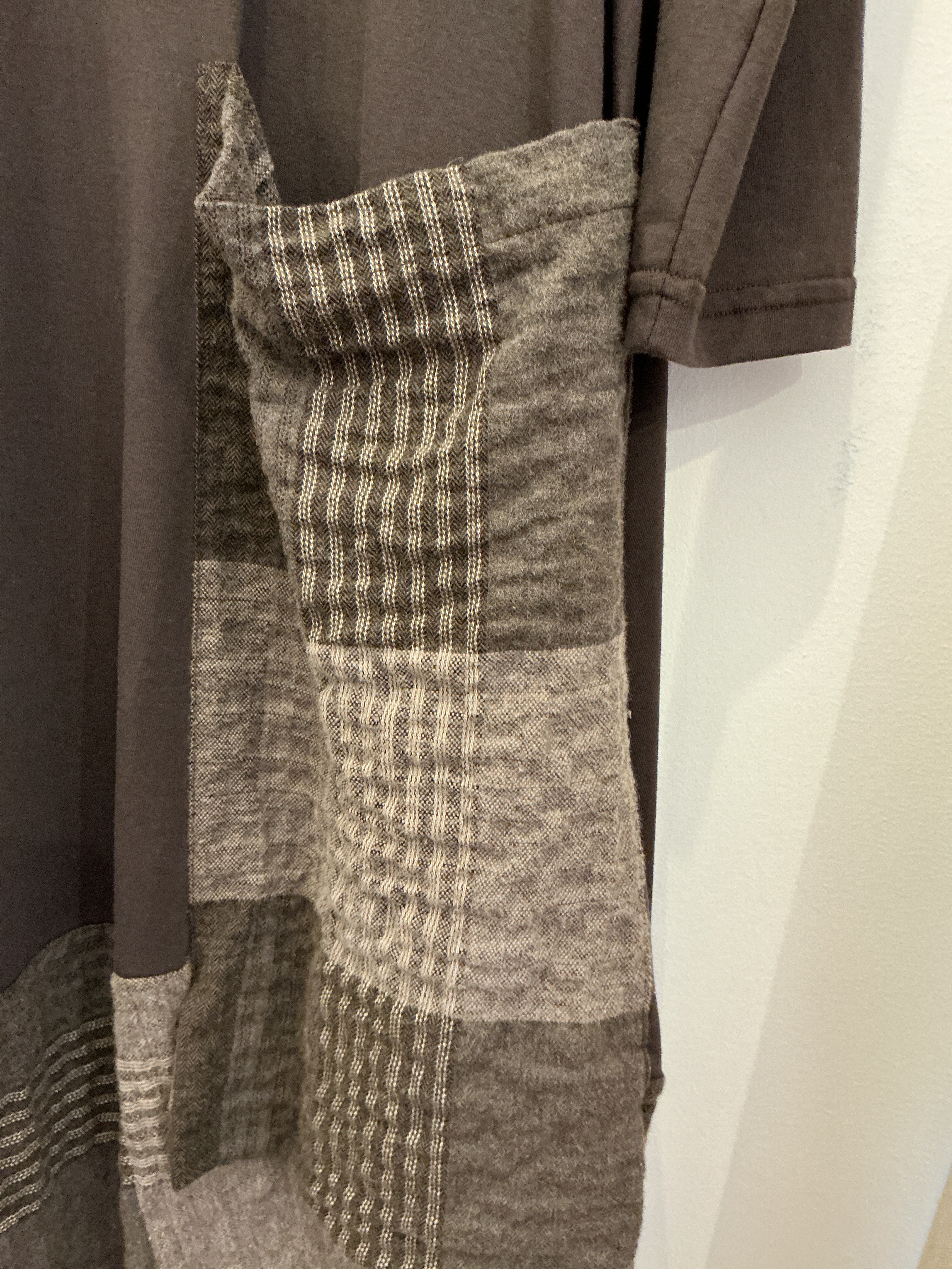 Metti 100% Jersey Cotton Dress in Pale/Dark Brown Check