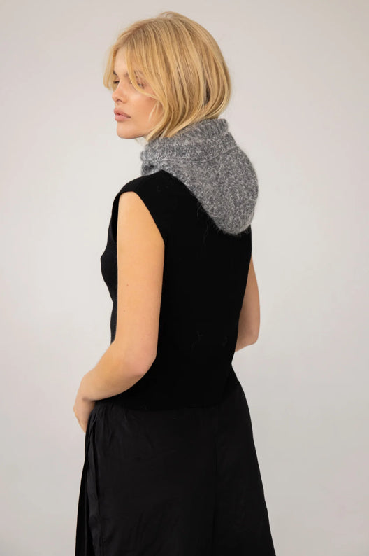 The Alpaca Balaclava Fitted Hood in Alpine Cloud Grey
