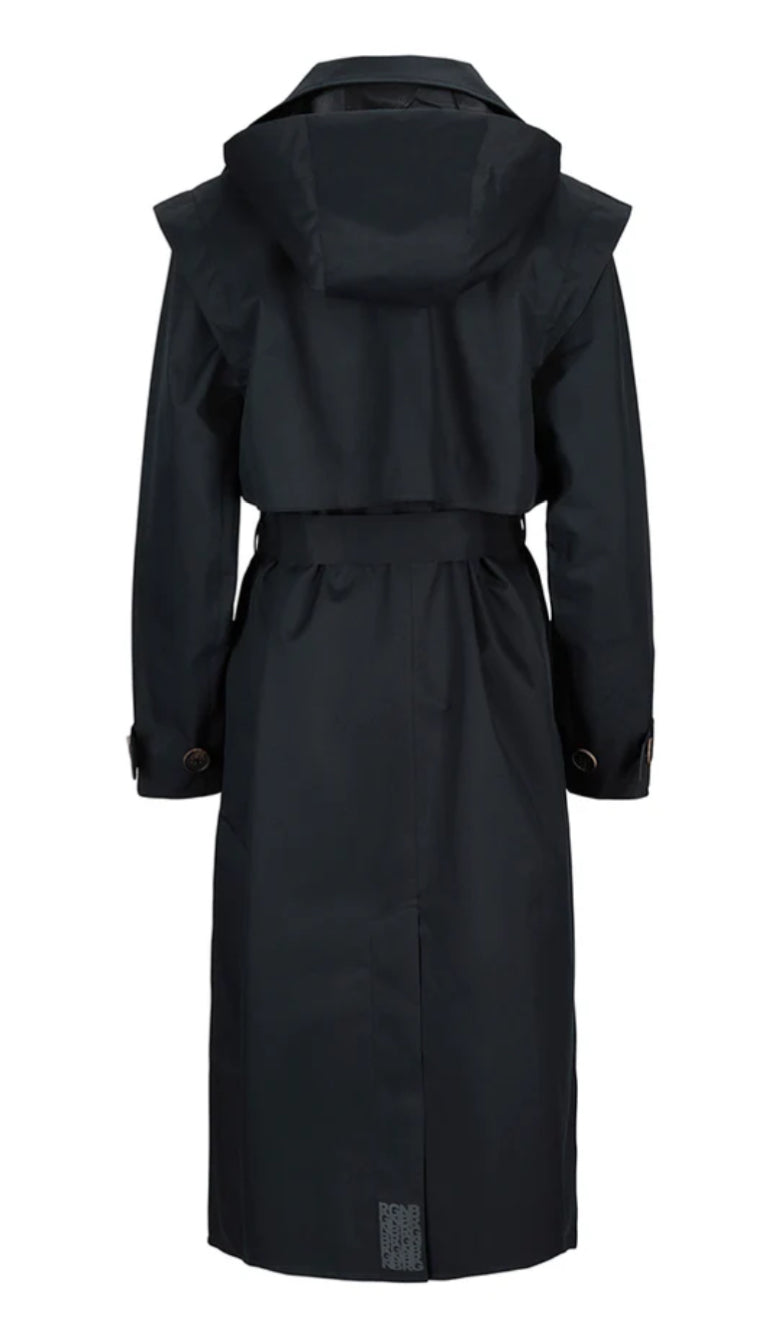 Regndråpe Trench coat in New Black