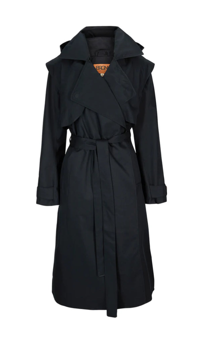Regndråpe Trench coat in New Black
