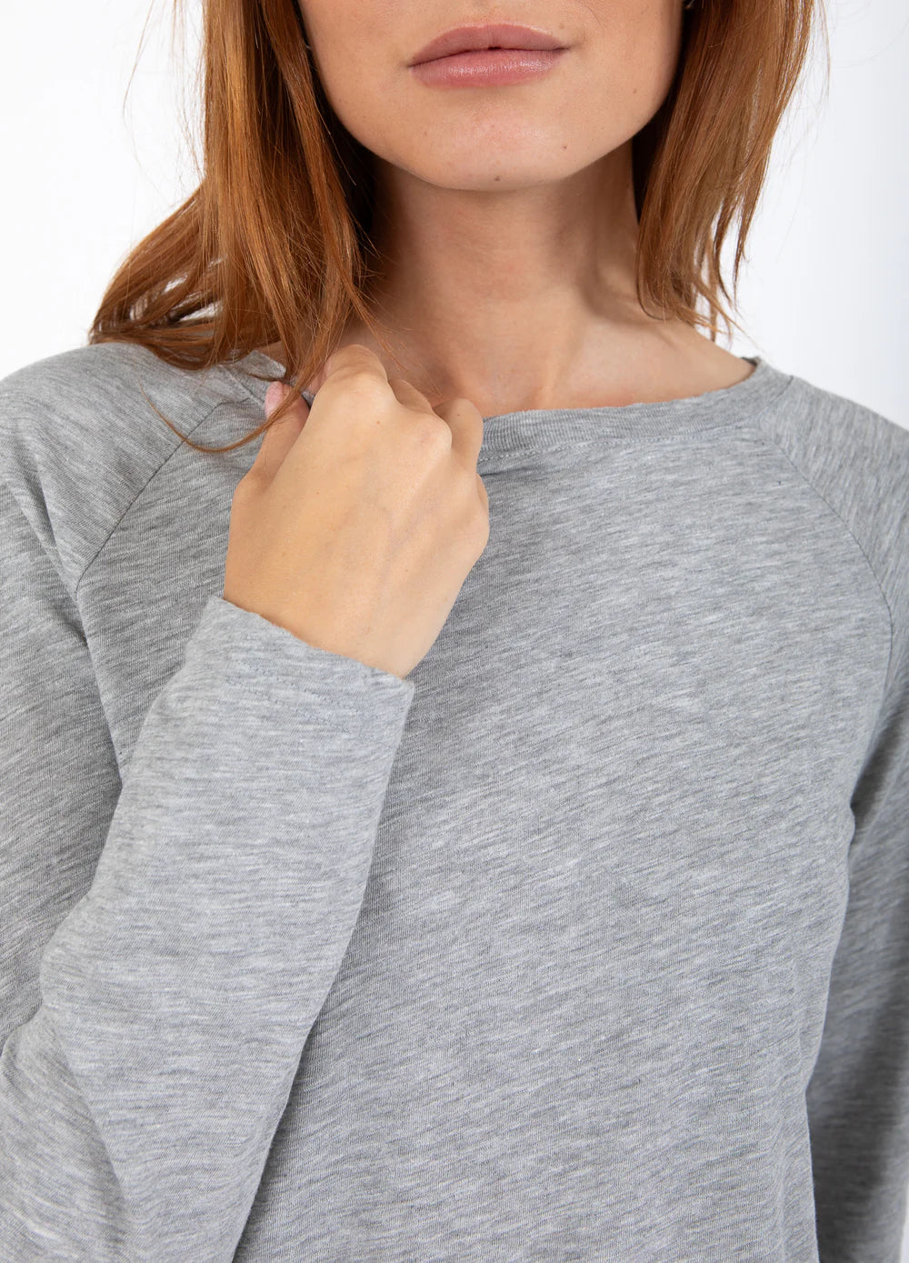 Long Sleeve T-Shirt in Grey Melange