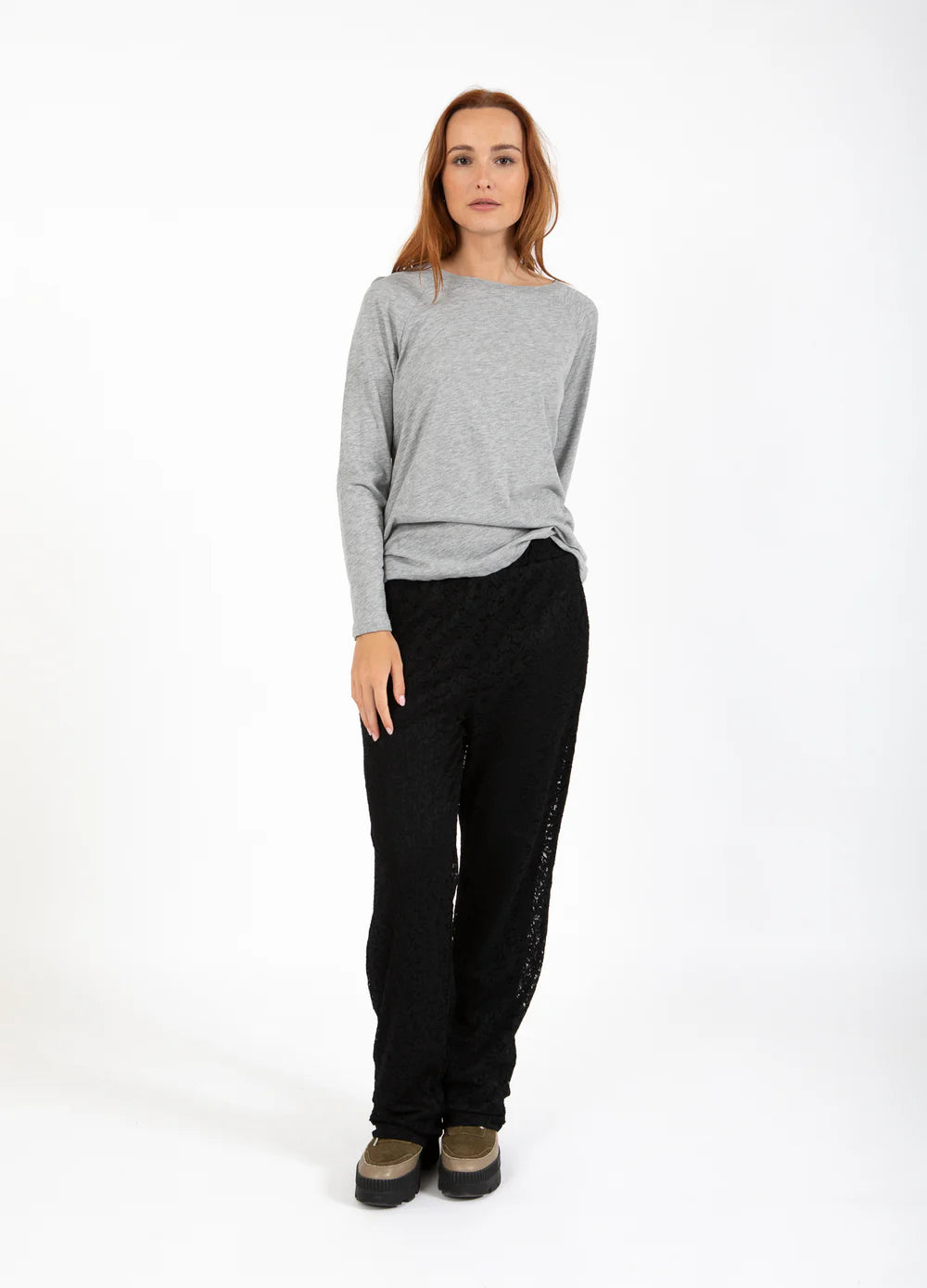 Long Sleeve T-Shirt in Grey Melange