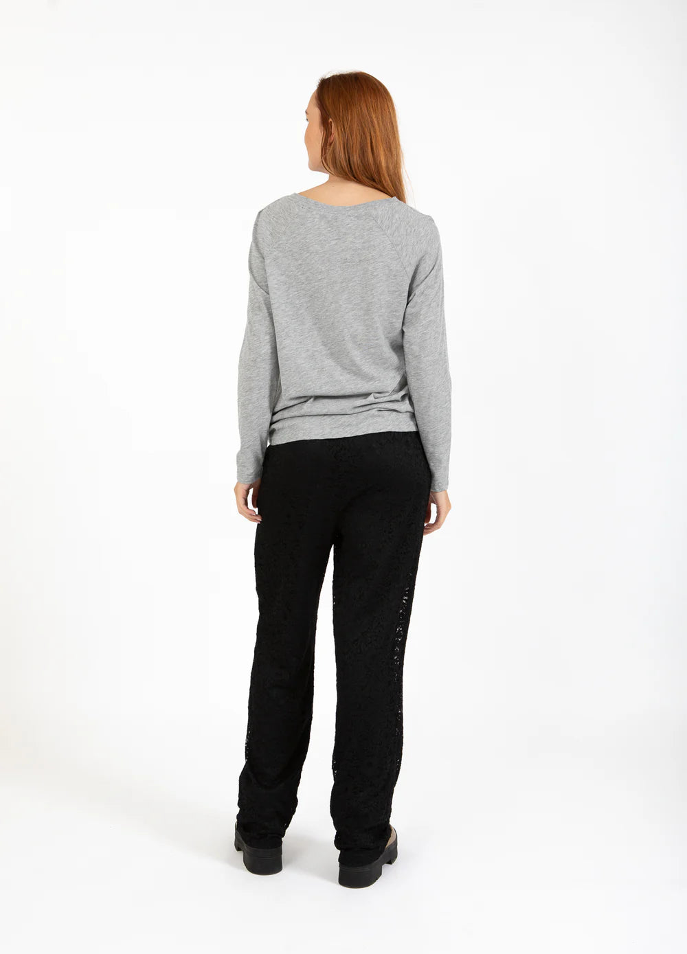 Long Sleeve T-Shirt in Grey Melange