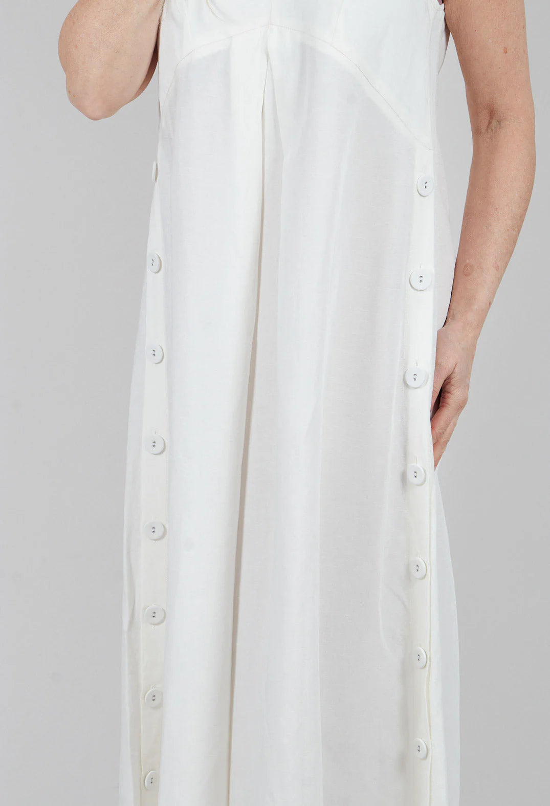 Sleeveless Linen Jumpsuit in Off White