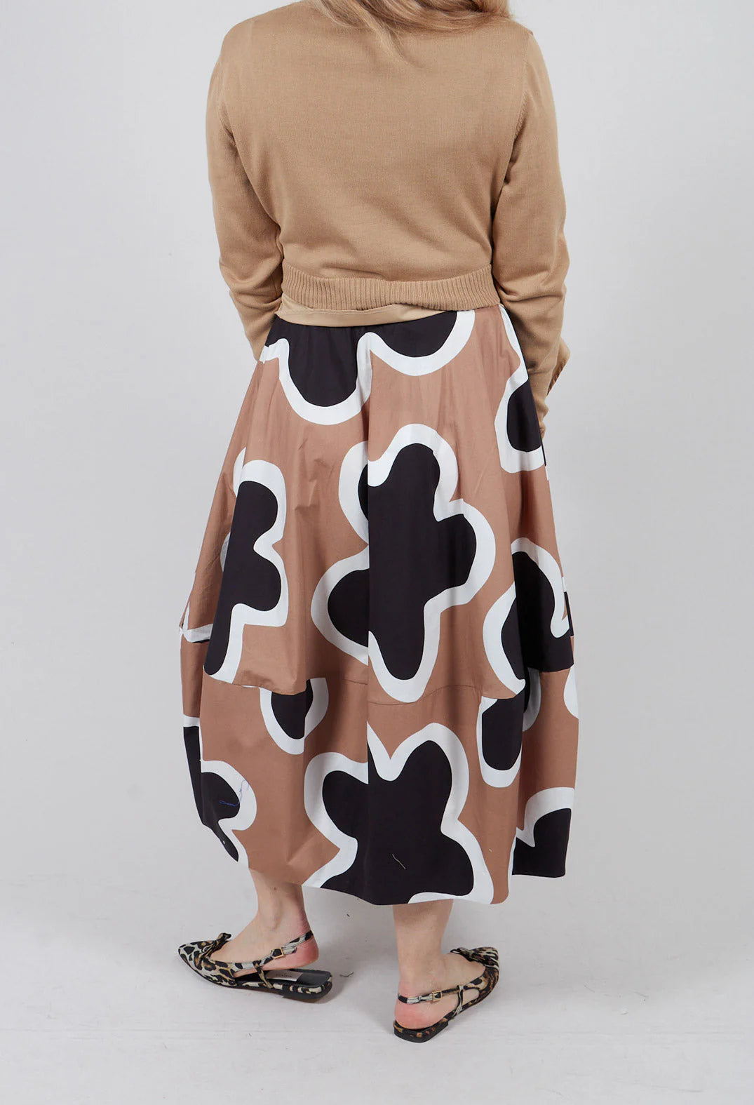 100% Cotton Swirl Print Skirt in St. Sudan Nero