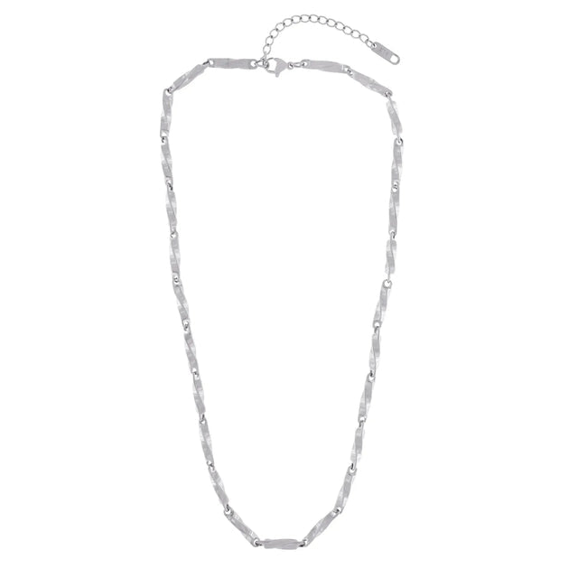 Dansk Passion waterproof Organic link necklace silver plating