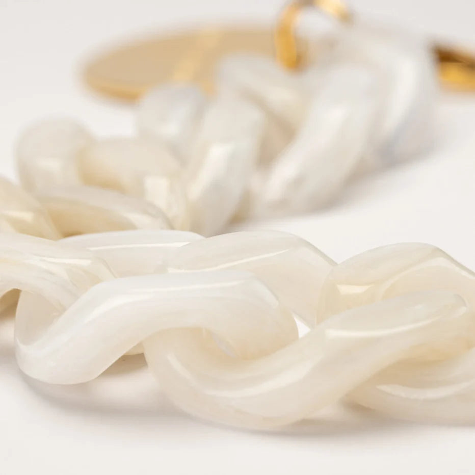 Vanessa Baroni Flat Chain Bracelet in Pearl Marble