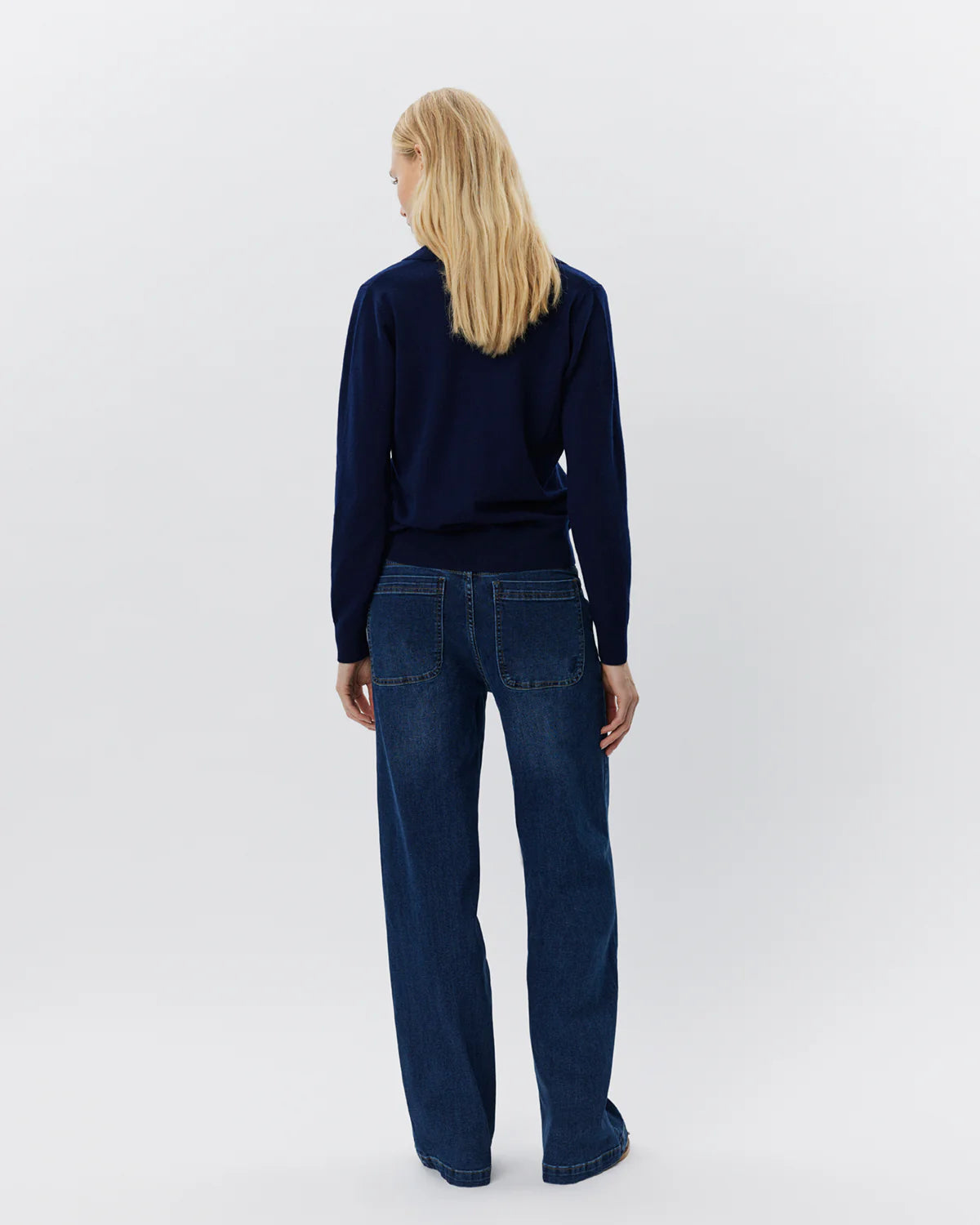Collar Cardigan - Navy