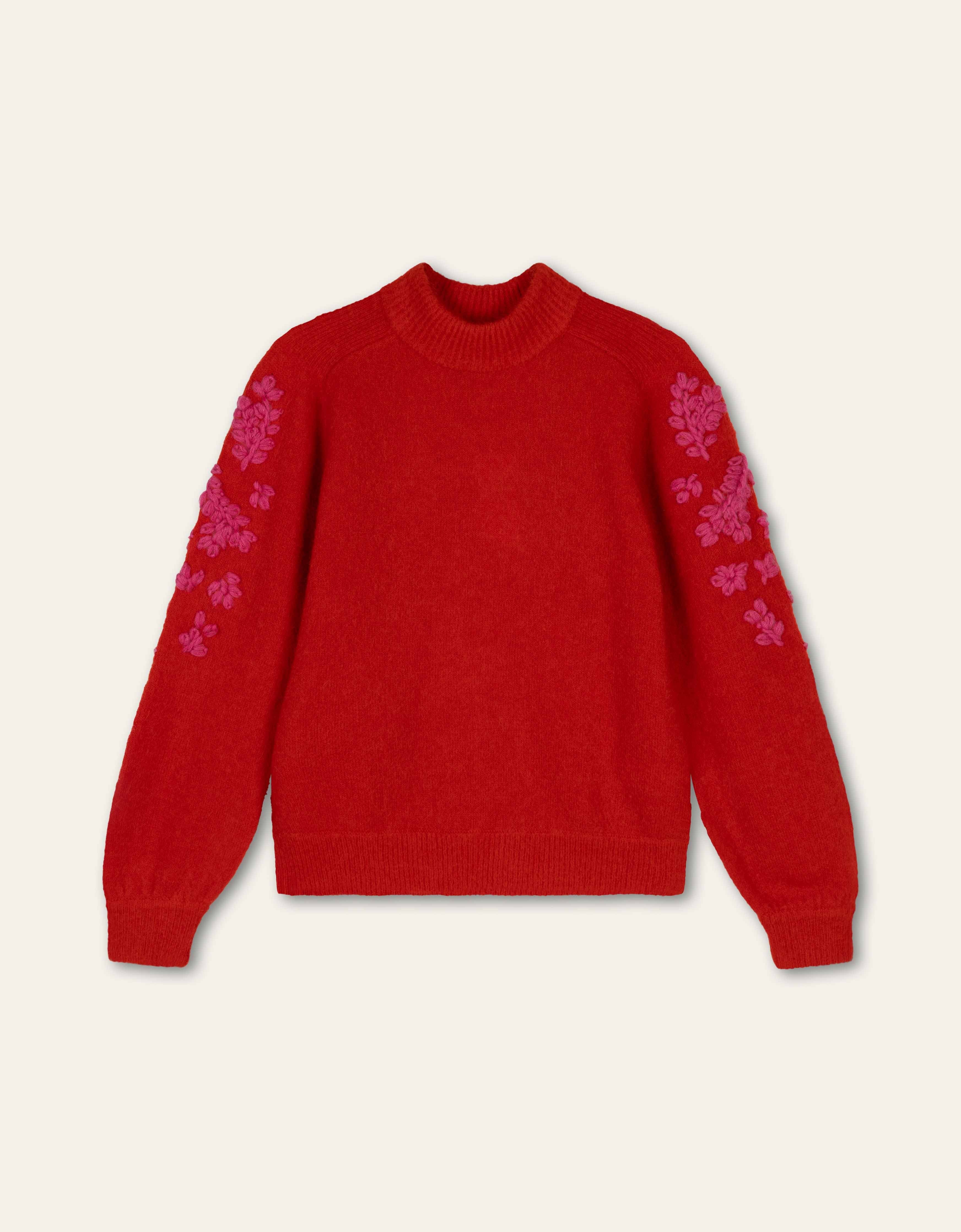 Keesje Knitted Turtle Jumper in Aurora red