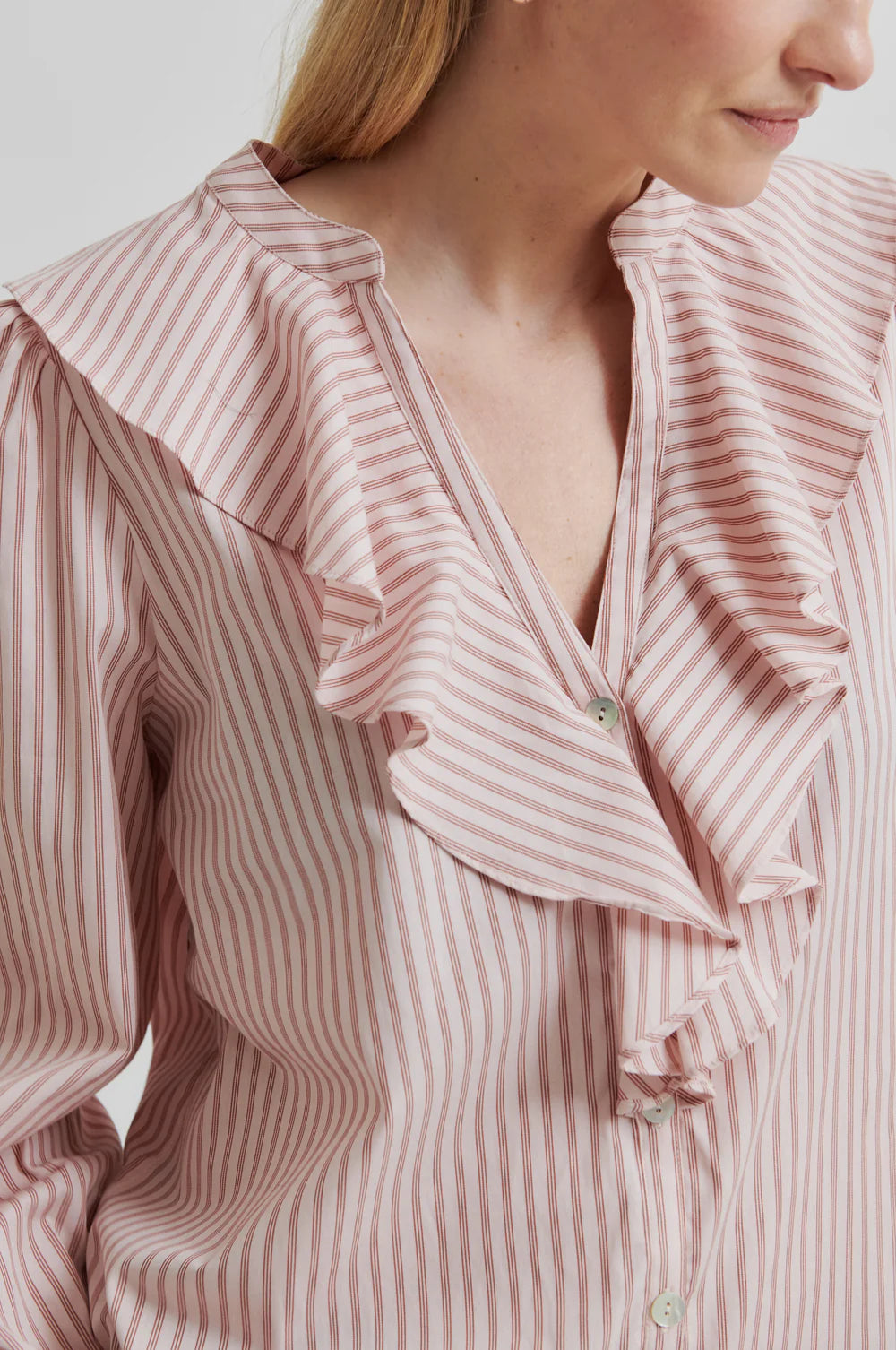 Second Female Becka Frill shirt in Sepia rose