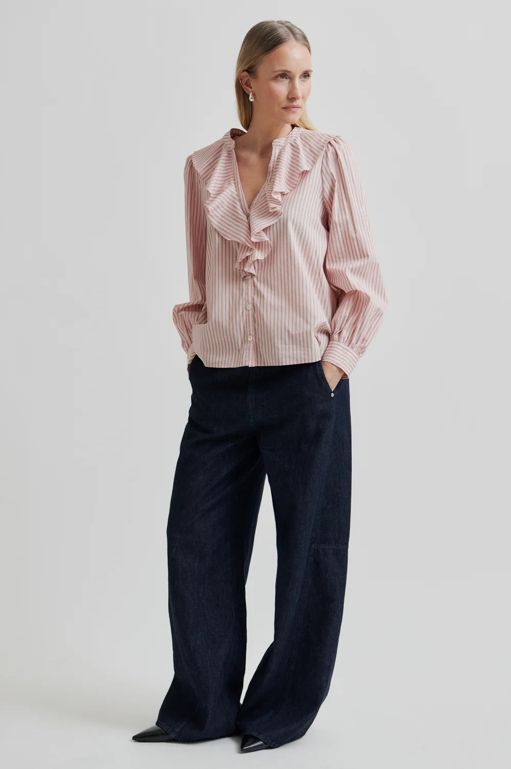 Second Female Becka Frill shirt in Sepia rose