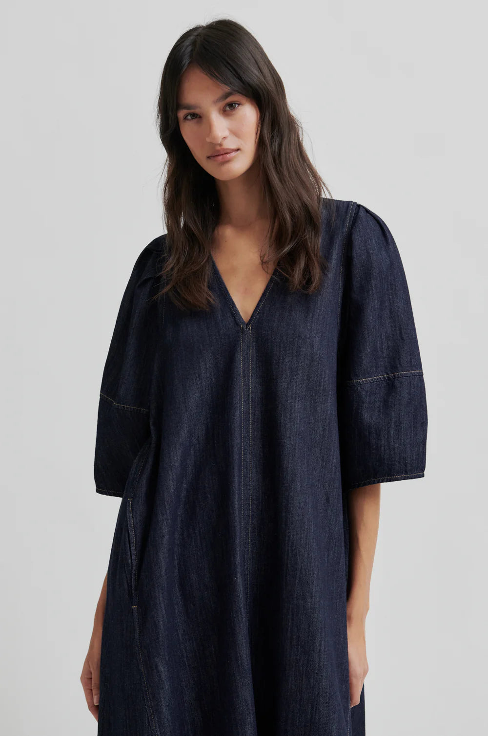 Second Female Dera Denim dress in dark blue denim