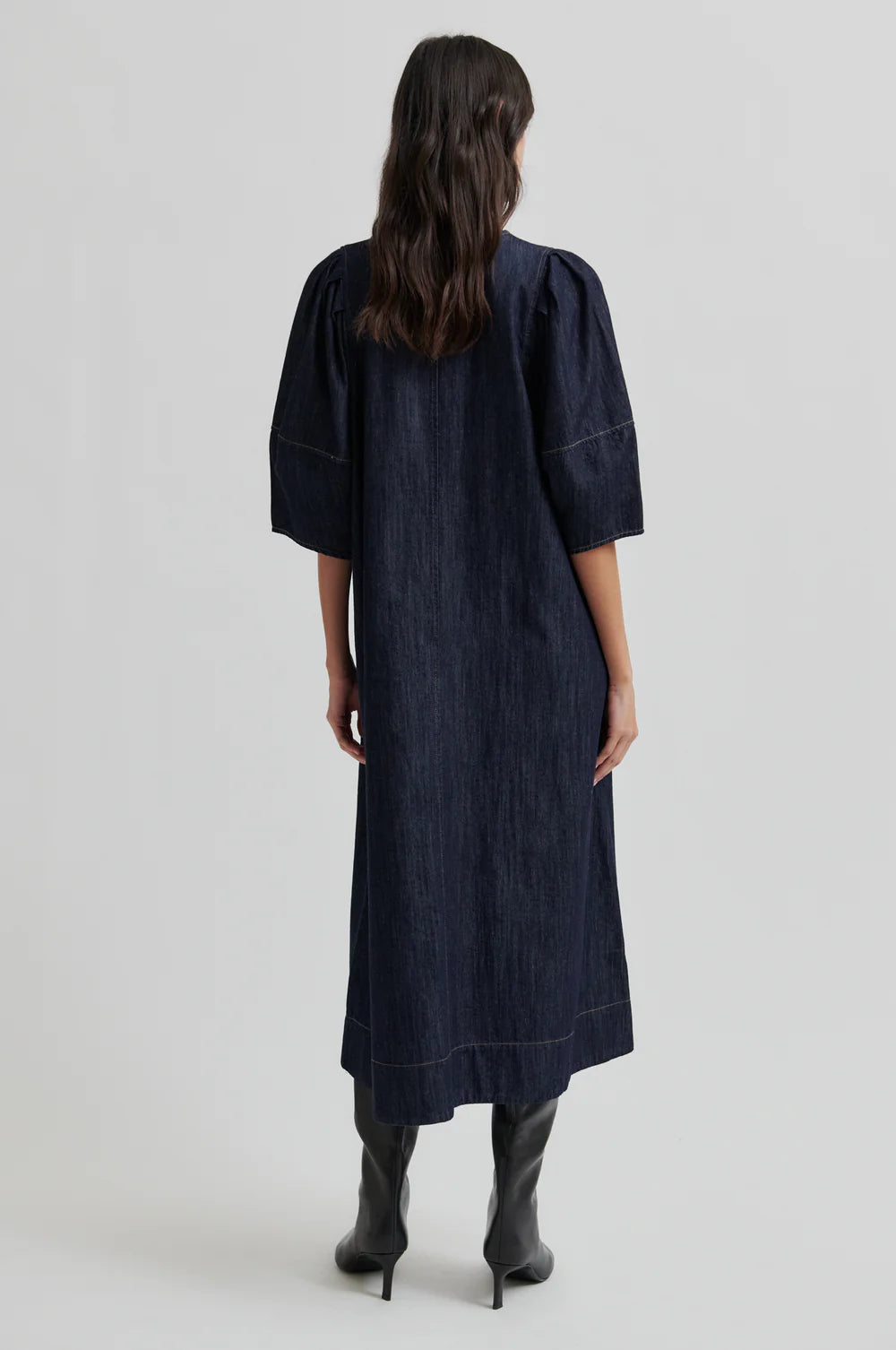 Second Female Dera Denim dress in dark blue denim