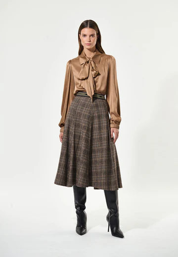 Atty Dea Skirt with Pleats in Eaton Check