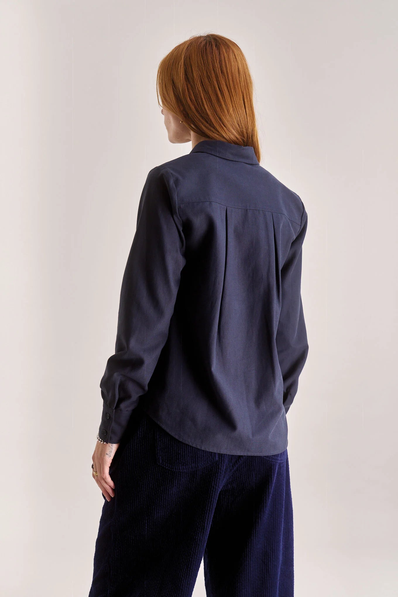 Kenjo 100 Organic Cotton Tencel Shirt in Navy