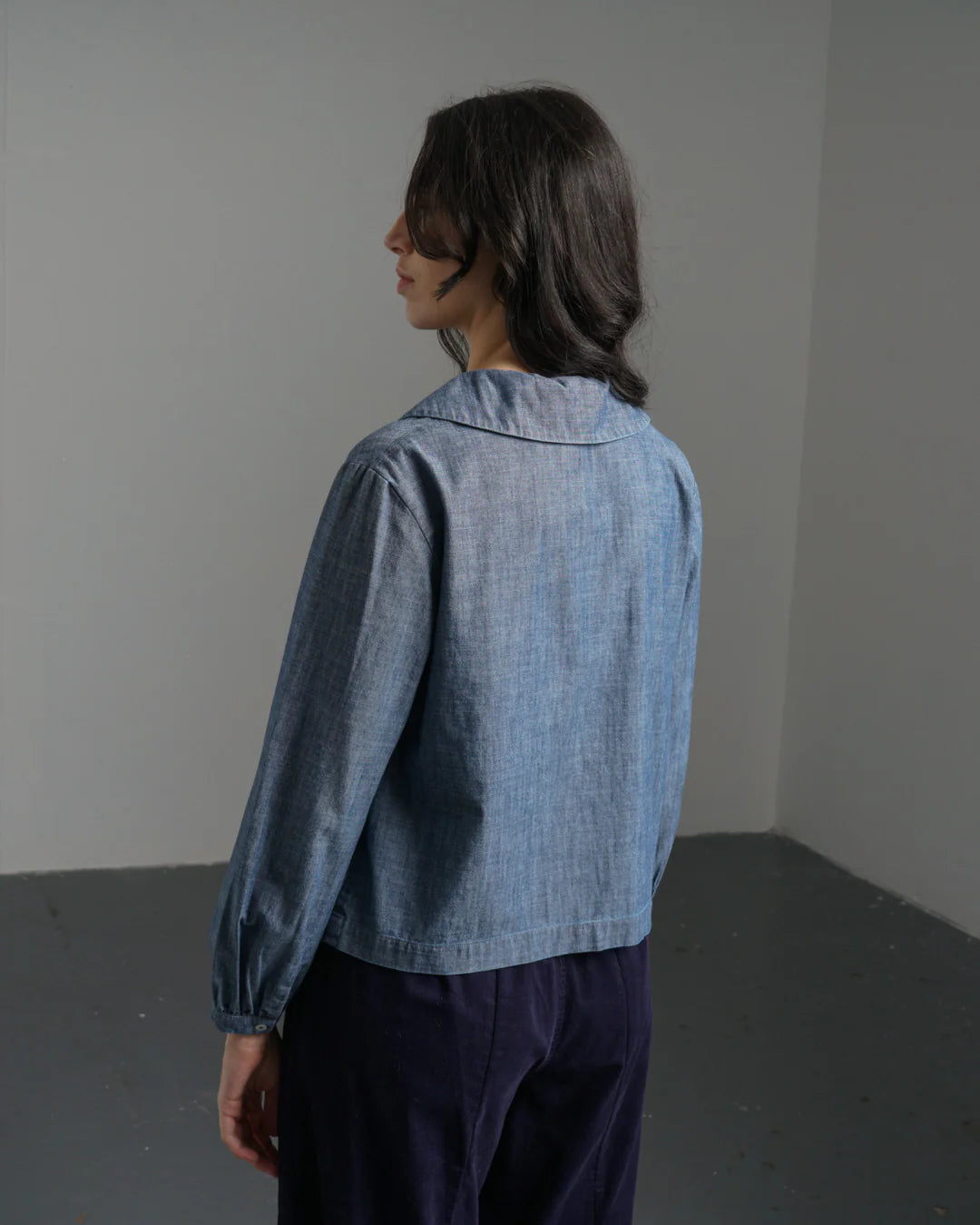 Jolene 100% Organic Cotton Casual Shirt in Denim Chambray