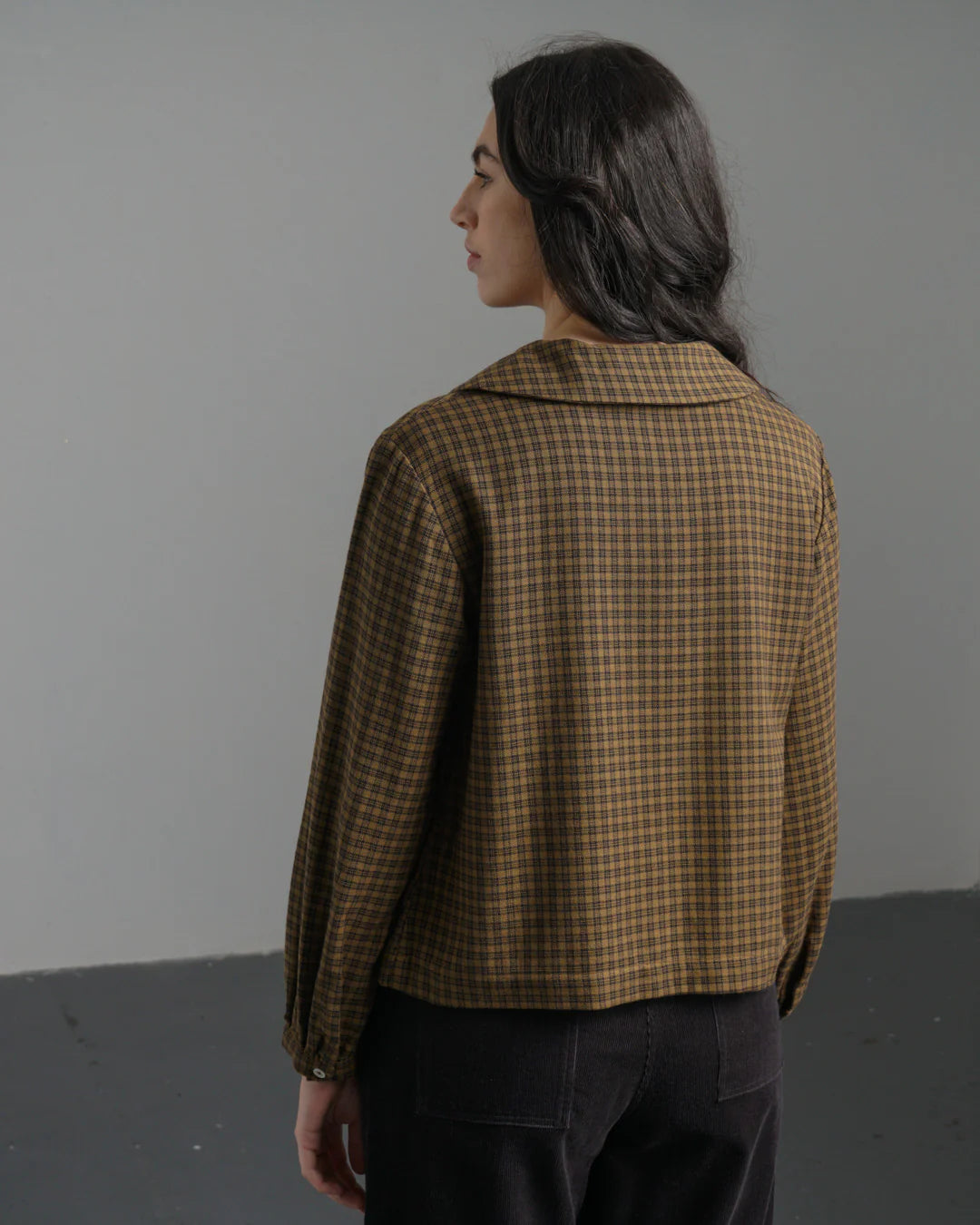 Jolene 100% Organic Cotton Casual Shirt in Brown Flannel Check