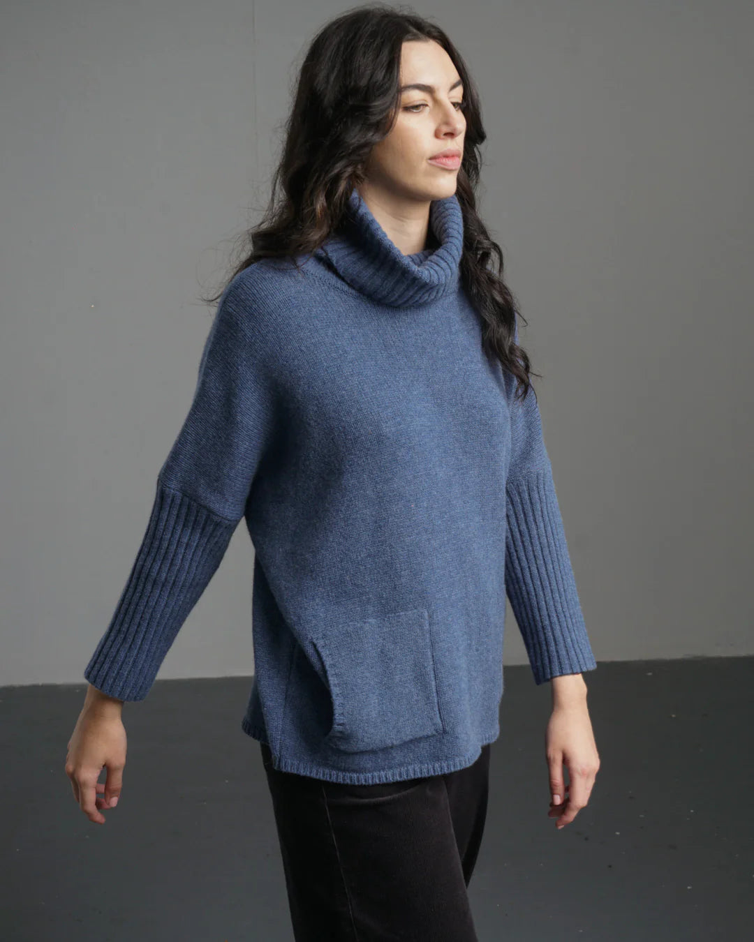 Adela 100% Merino Lambswool Jumper in Monsoon