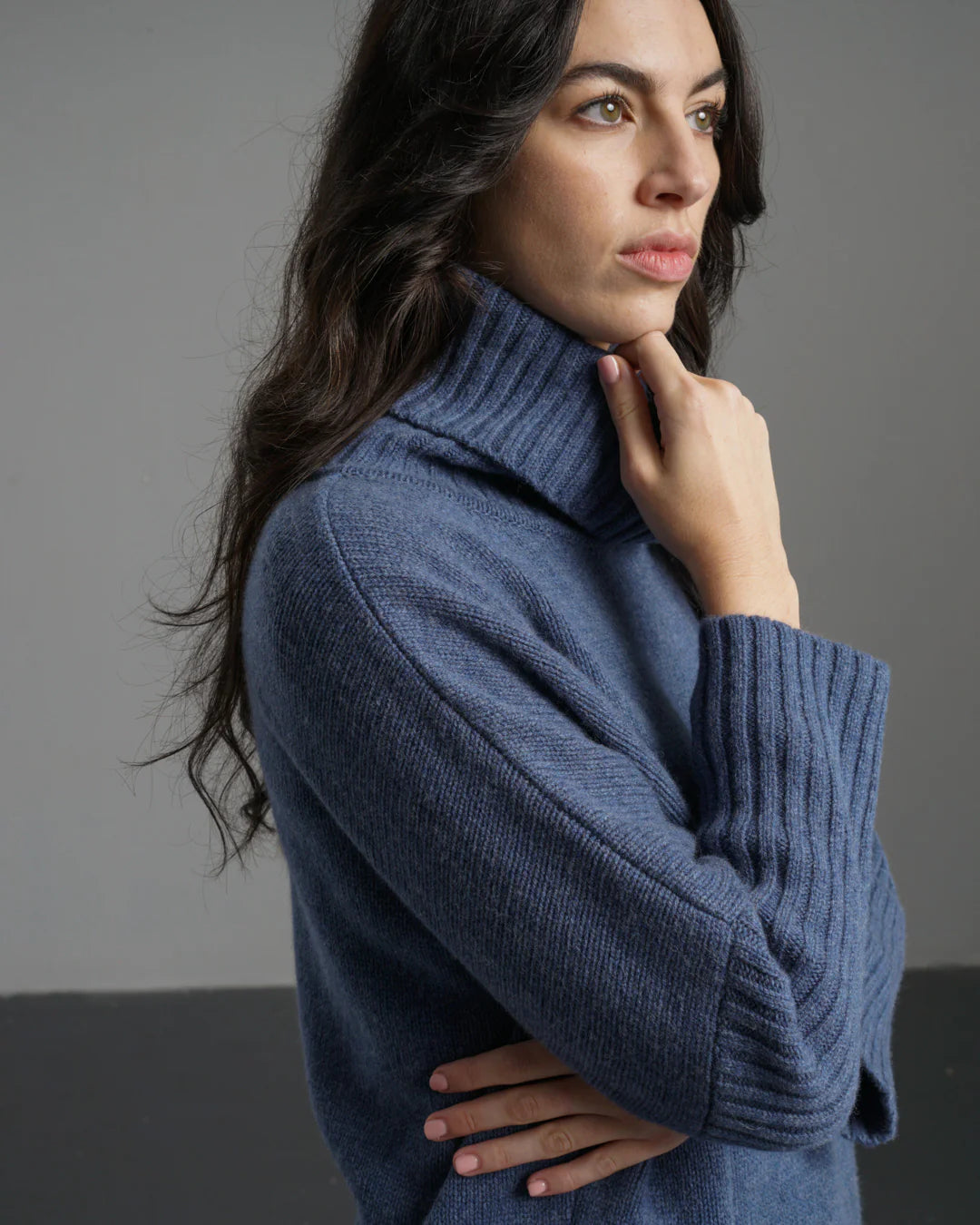Adela 100% Merino Lambswool Jumper in Monsoon