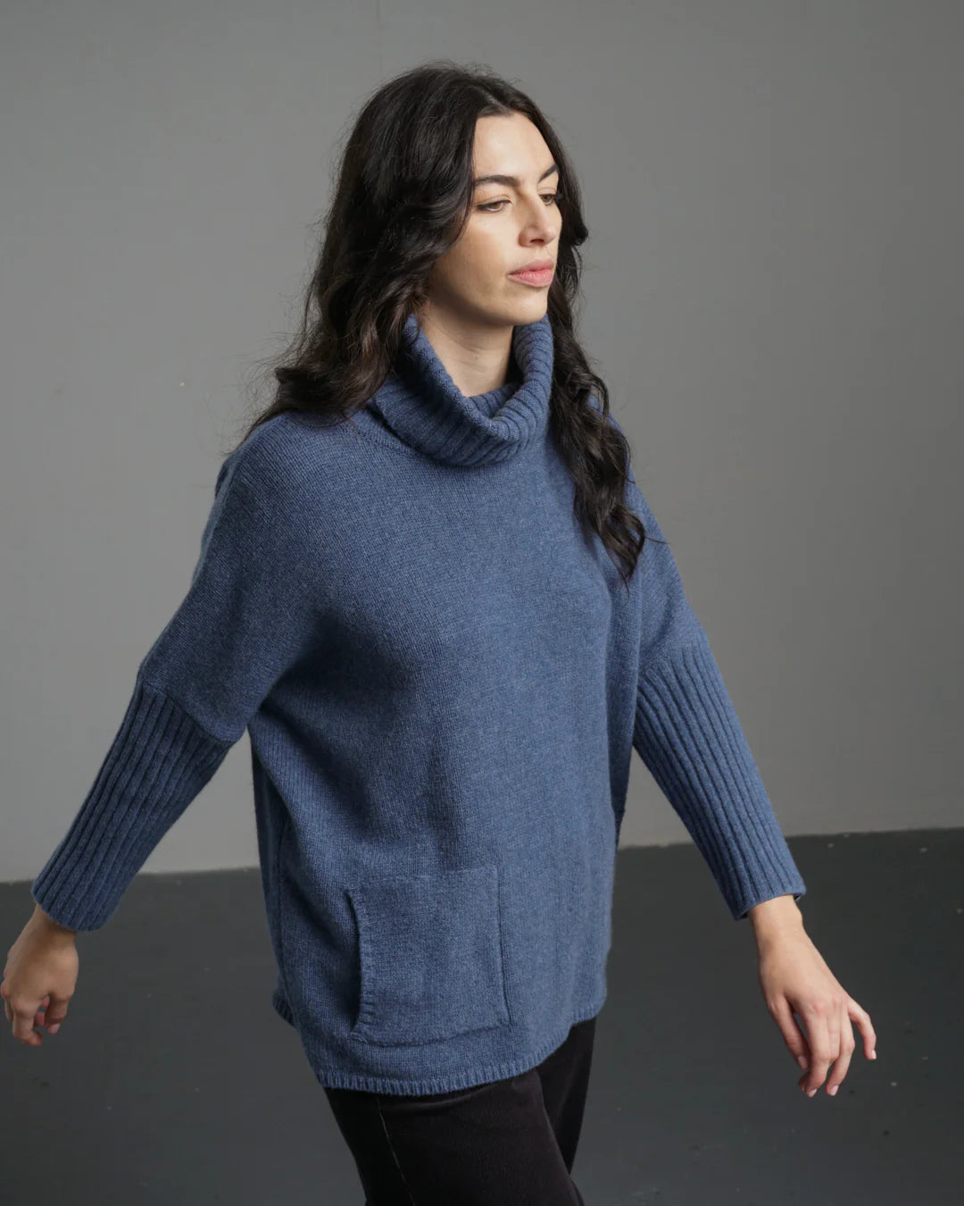 Adela 100% Merino Lambswool Jumper in Monsoon