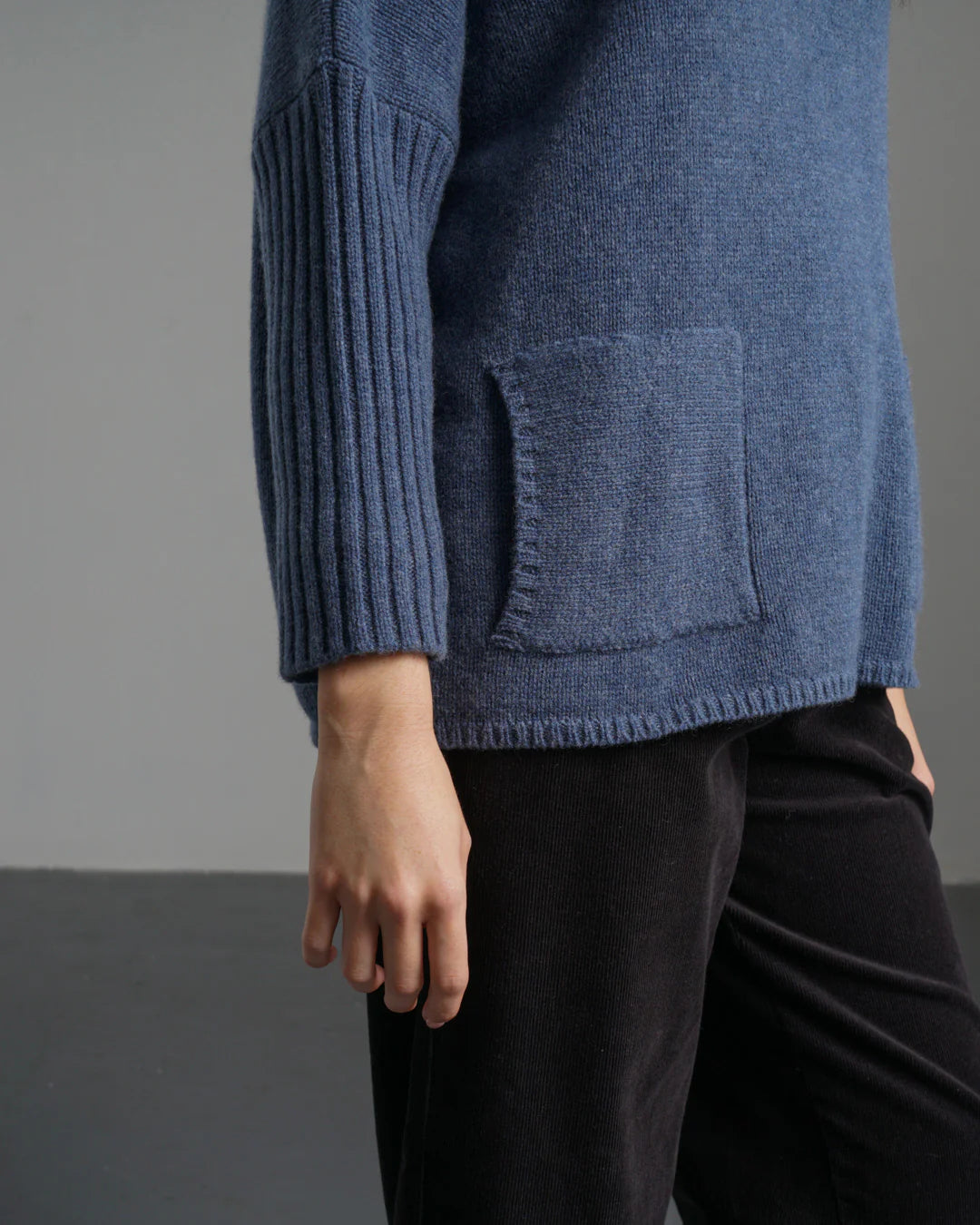 Adela 100% Merino Lambswool Jumper in Monsoon