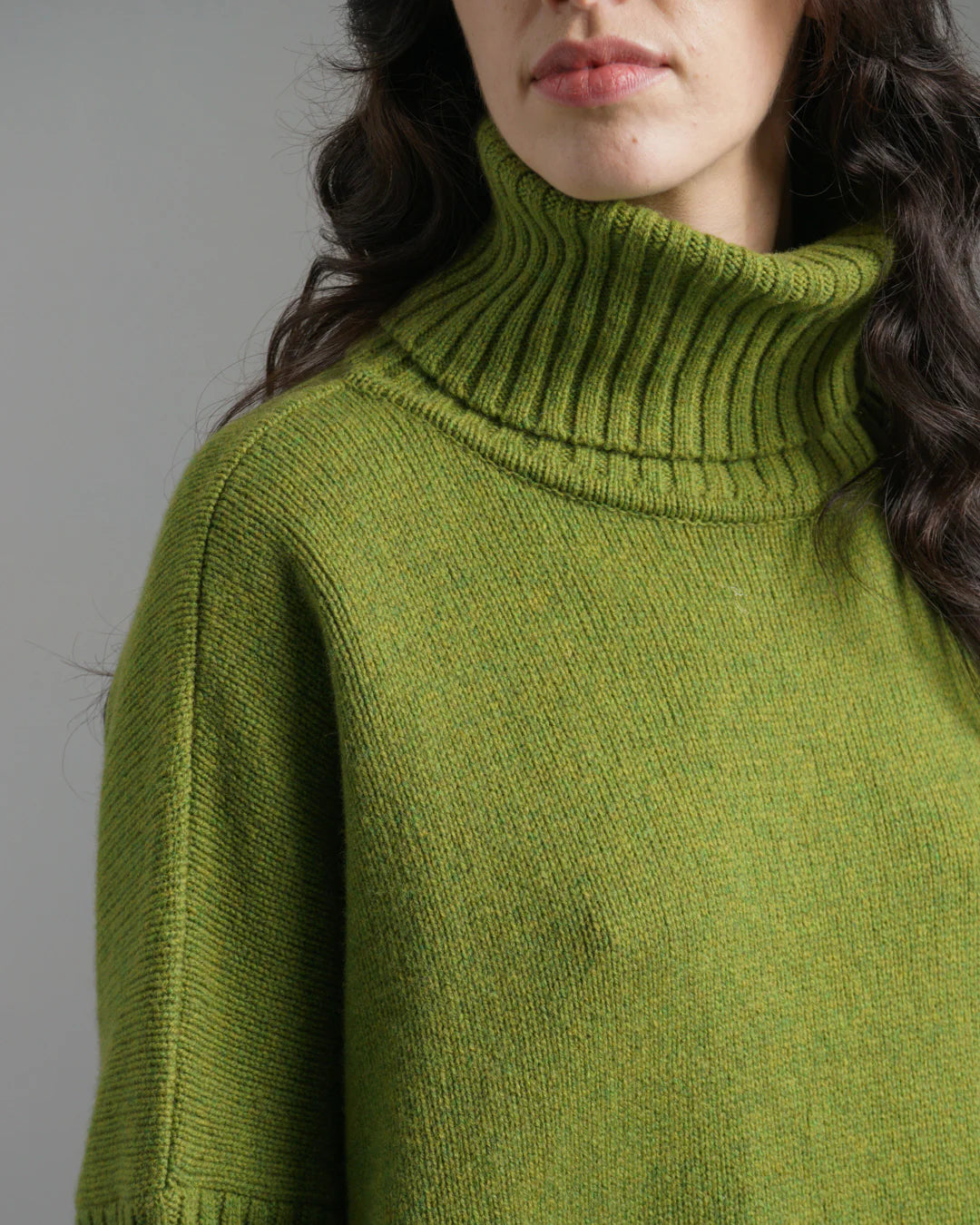 Adela 100% Merino Lambswool Jumper in Moss