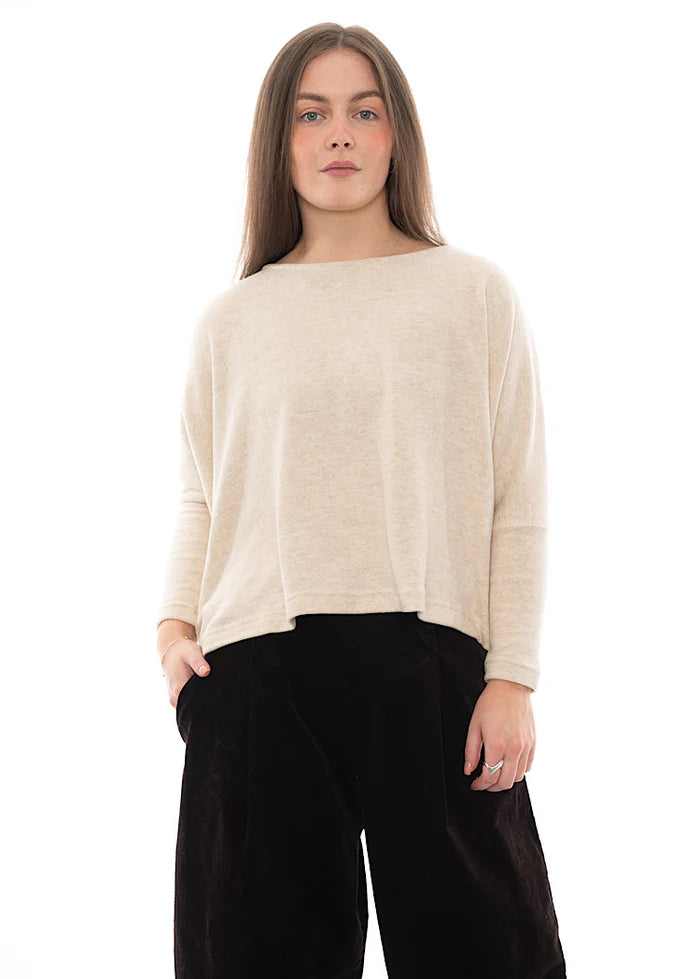 Kira M Jumper in soft cotton fleece in Luna Beige