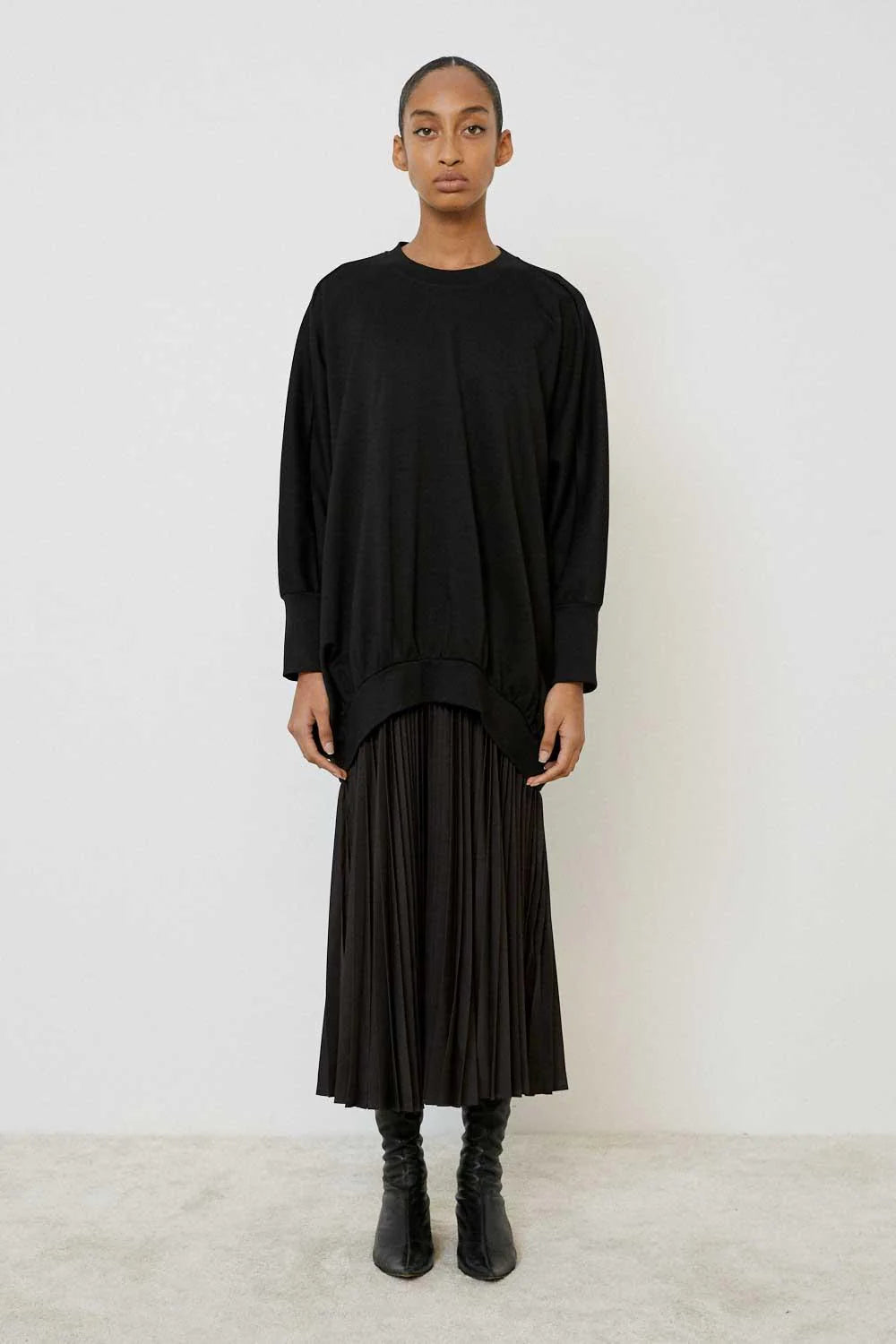 Dress with pleated petticoat in Blue Parisien