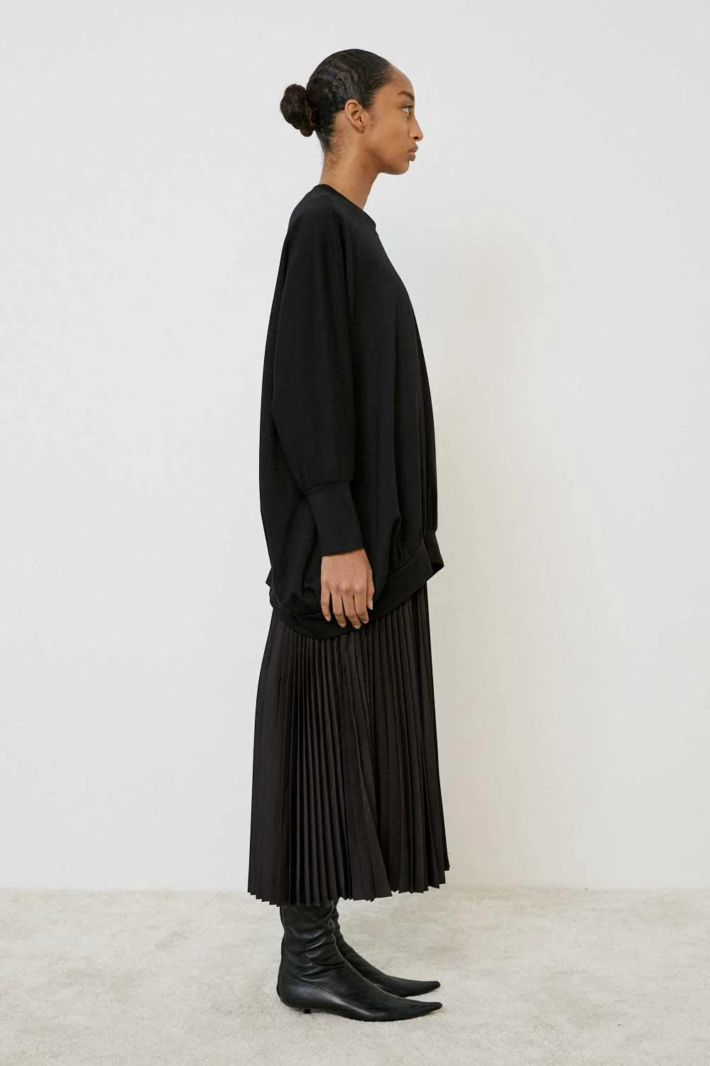 Dress with pleated petticoat in Blue Parisien