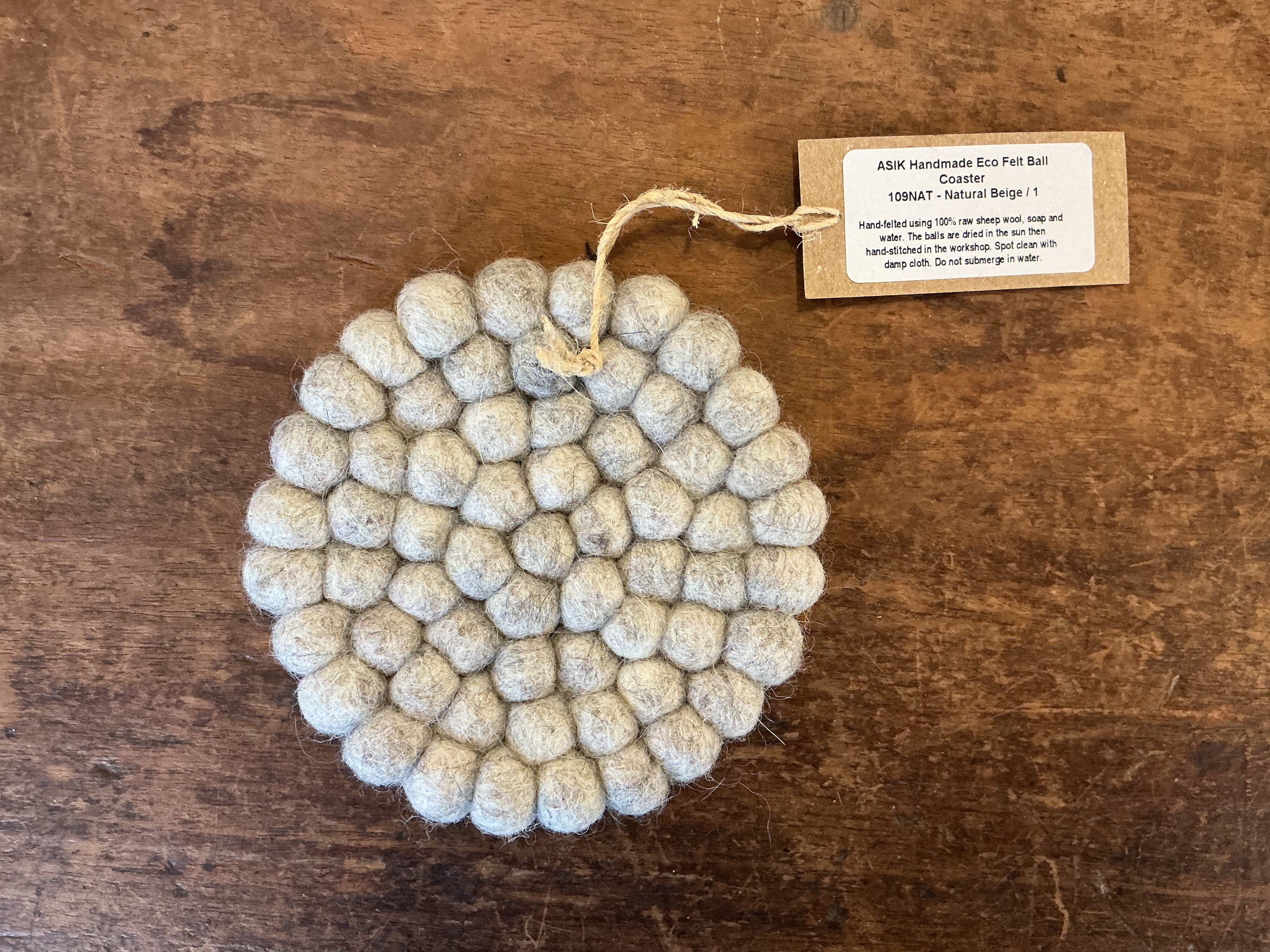 Aura Que Eco Felt Coaster Natural Beige