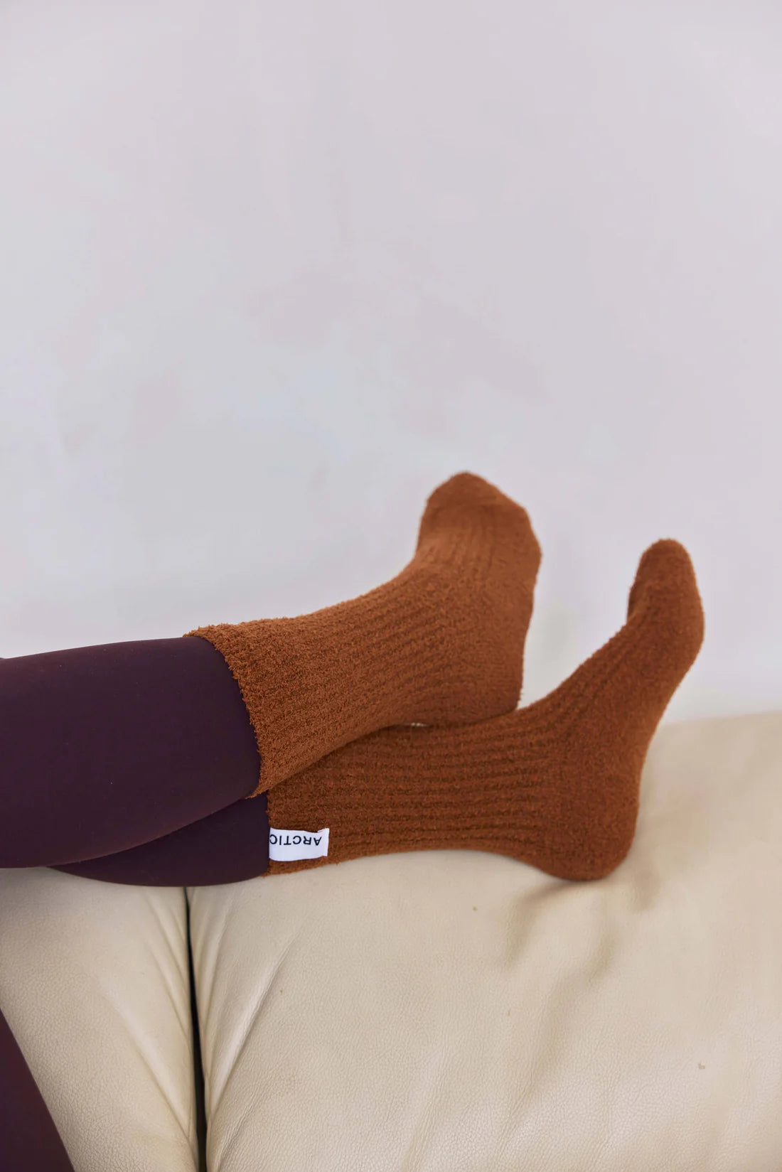 Cosy socks 100% Recycled in Sepia