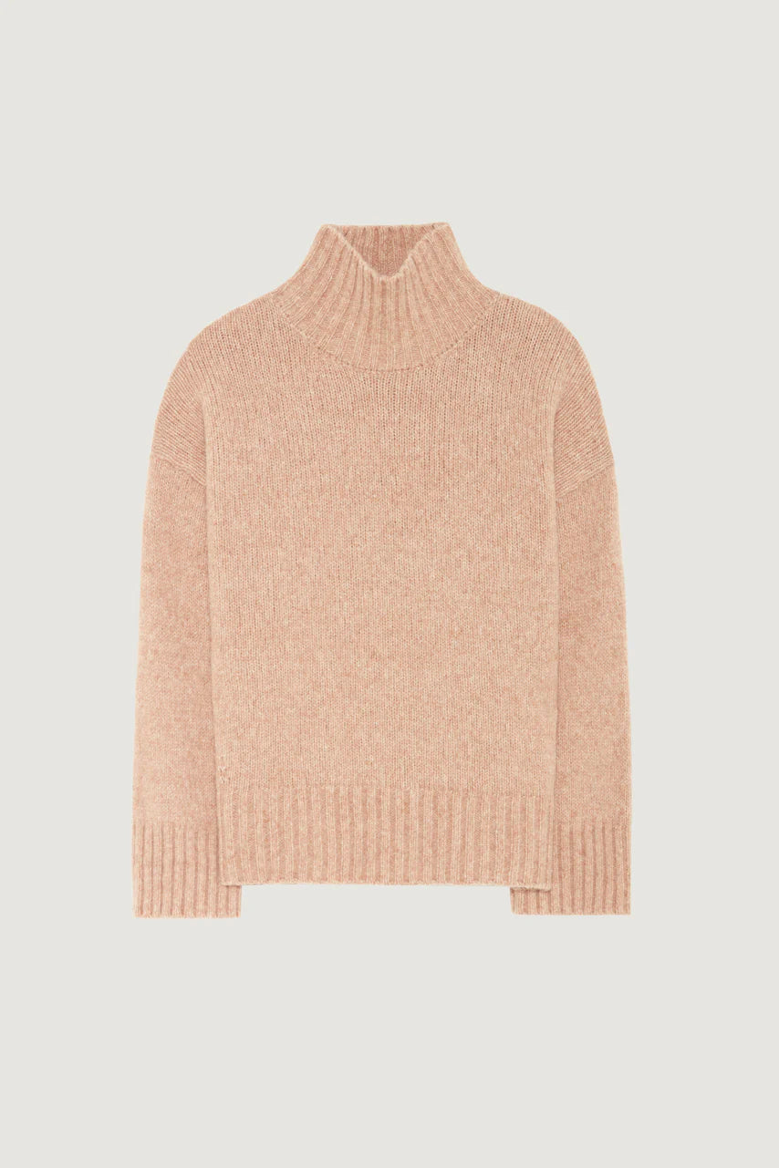 High Neck Pullover in Cappuccino