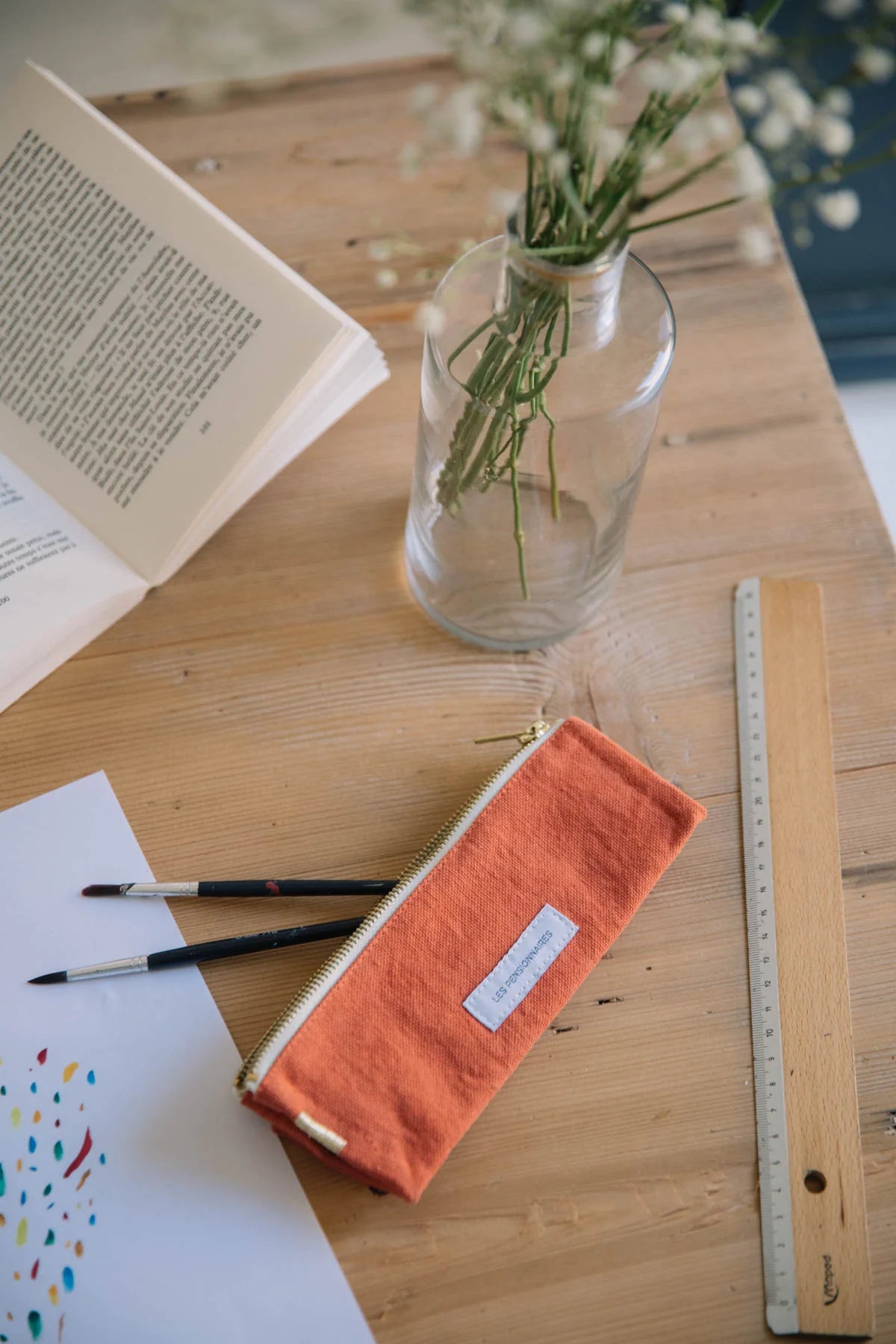 Organic Cotton Pencil Case in Flaming Orange