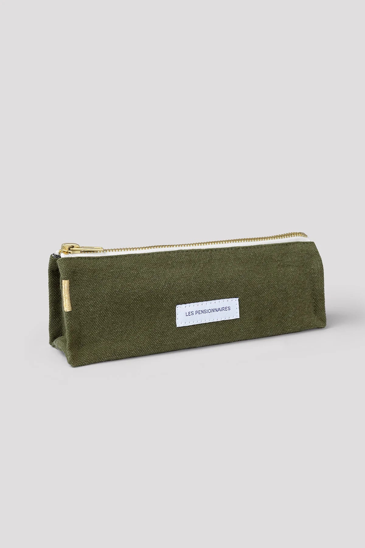 Organic Cotton Pencil Case in Caper Green