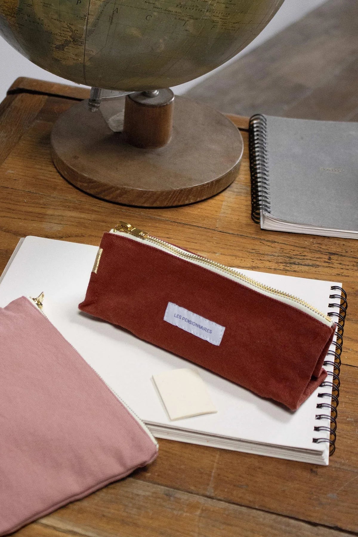 Organic Cotton Pencil Case in Rust Red